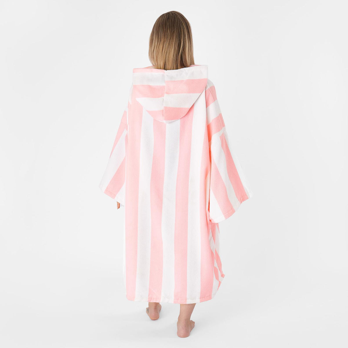 Dreamscene Stripe Hooded Poncho Towel Adult Bath Swimming Beach Changing Robe
