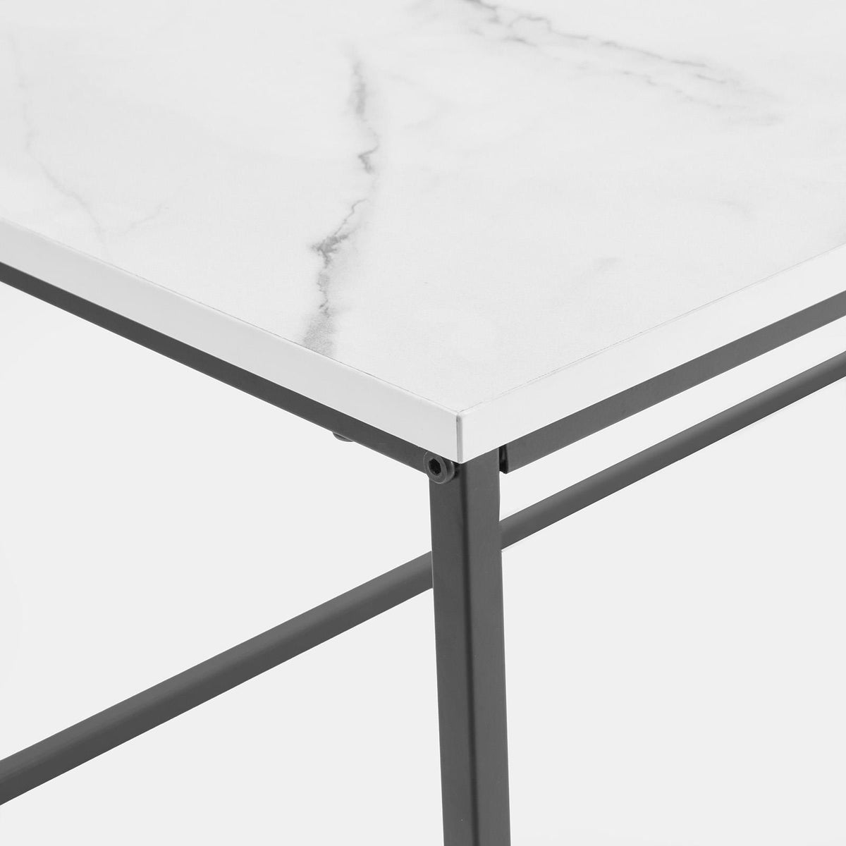 OHS Coffee Table Marble Bedside End Living Room Modern Metal Frame Home Decor