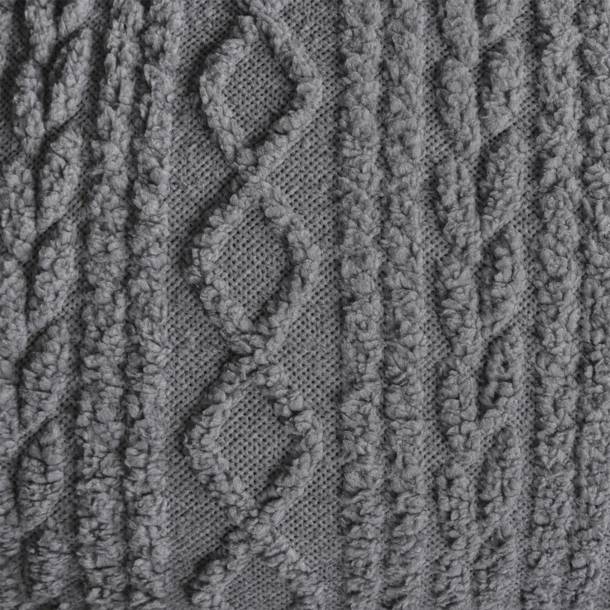 OHS Cable Knit Bedding Set Reversible Fleece Quilt Duvet Cover with Pillowcase