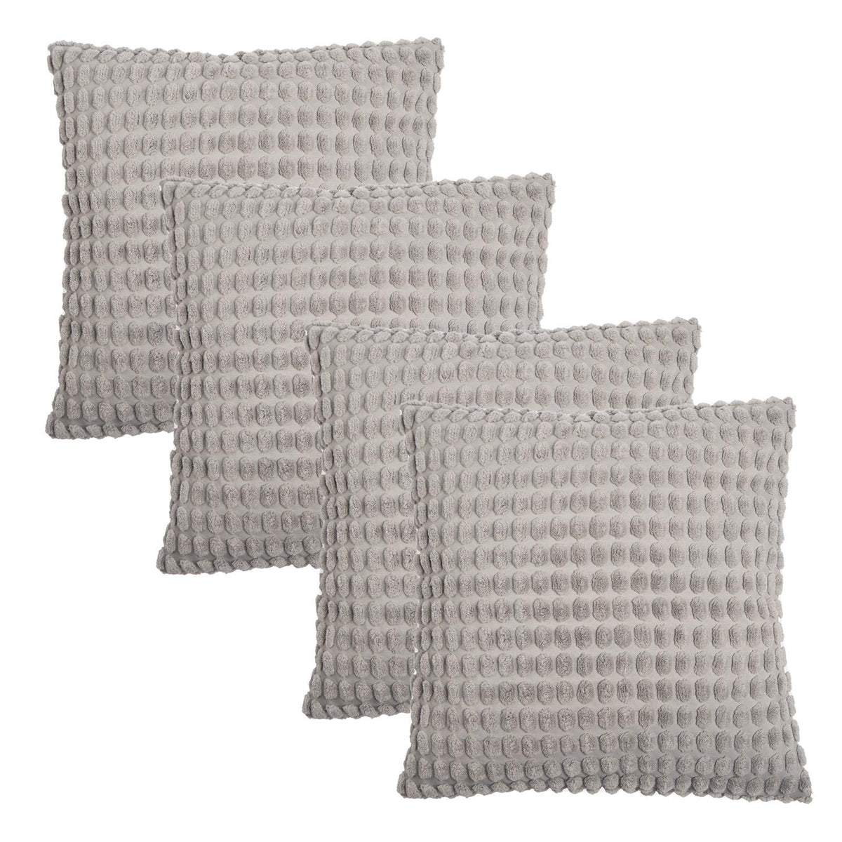 OHS Bobble Cushion Covers Soft Fleece Square Pillowcases Winter Home Decor