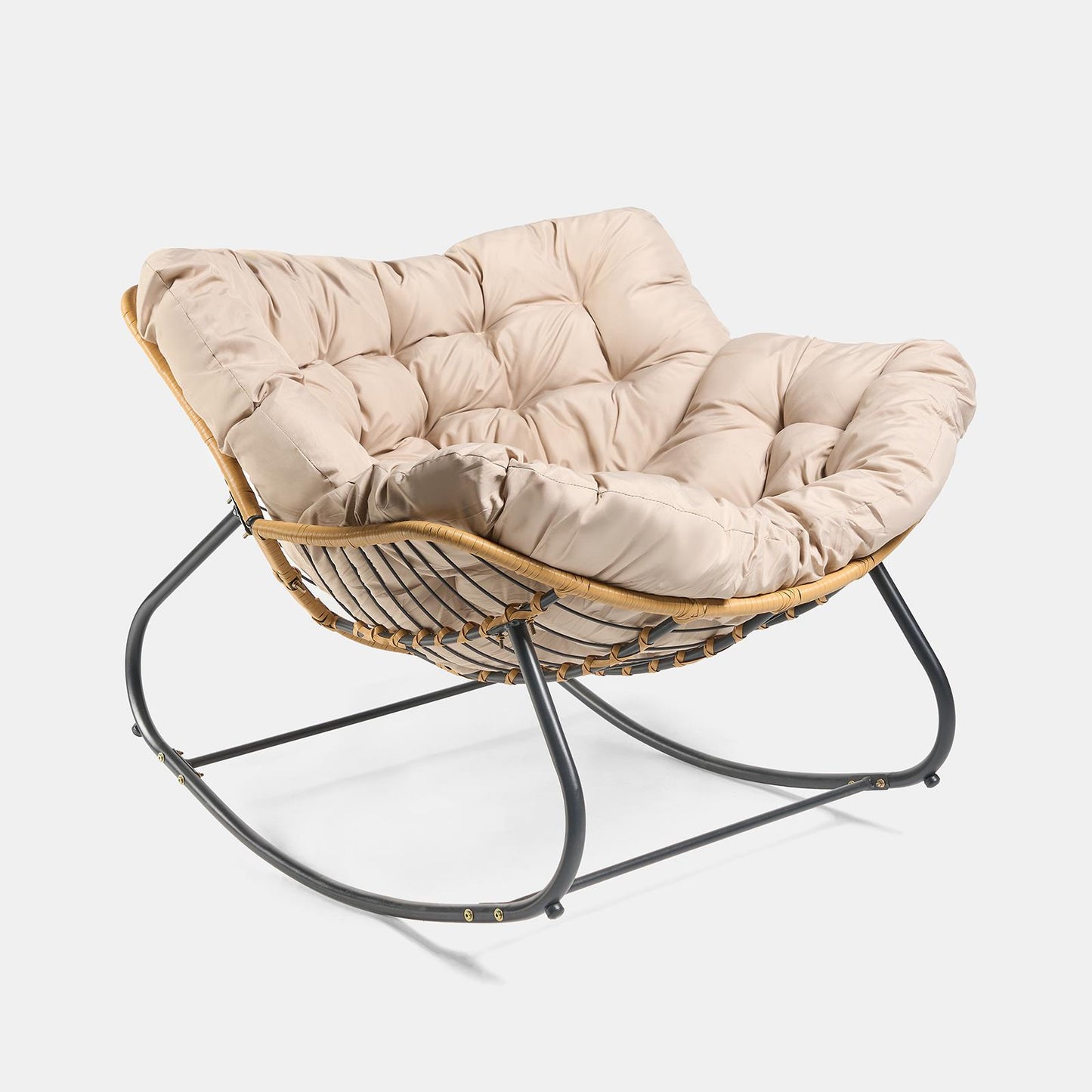 OHS Bali Rocking Chair Garden Outdoor Metal Frame Chairs with Cushion