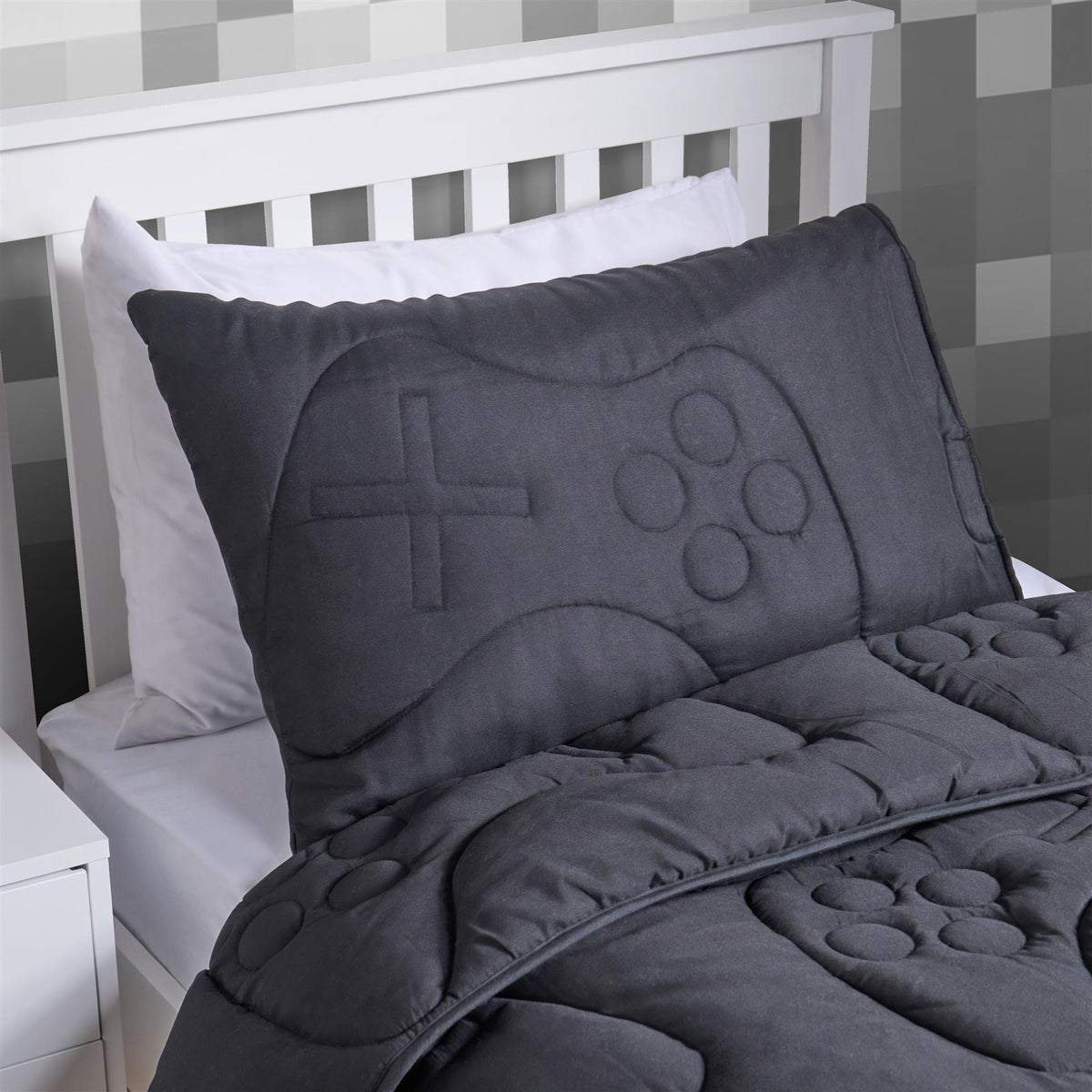 OHS Gaming Duvet Coverless Quilted 7.5 TOG Bedding Cover Pillowcase Set Embossed