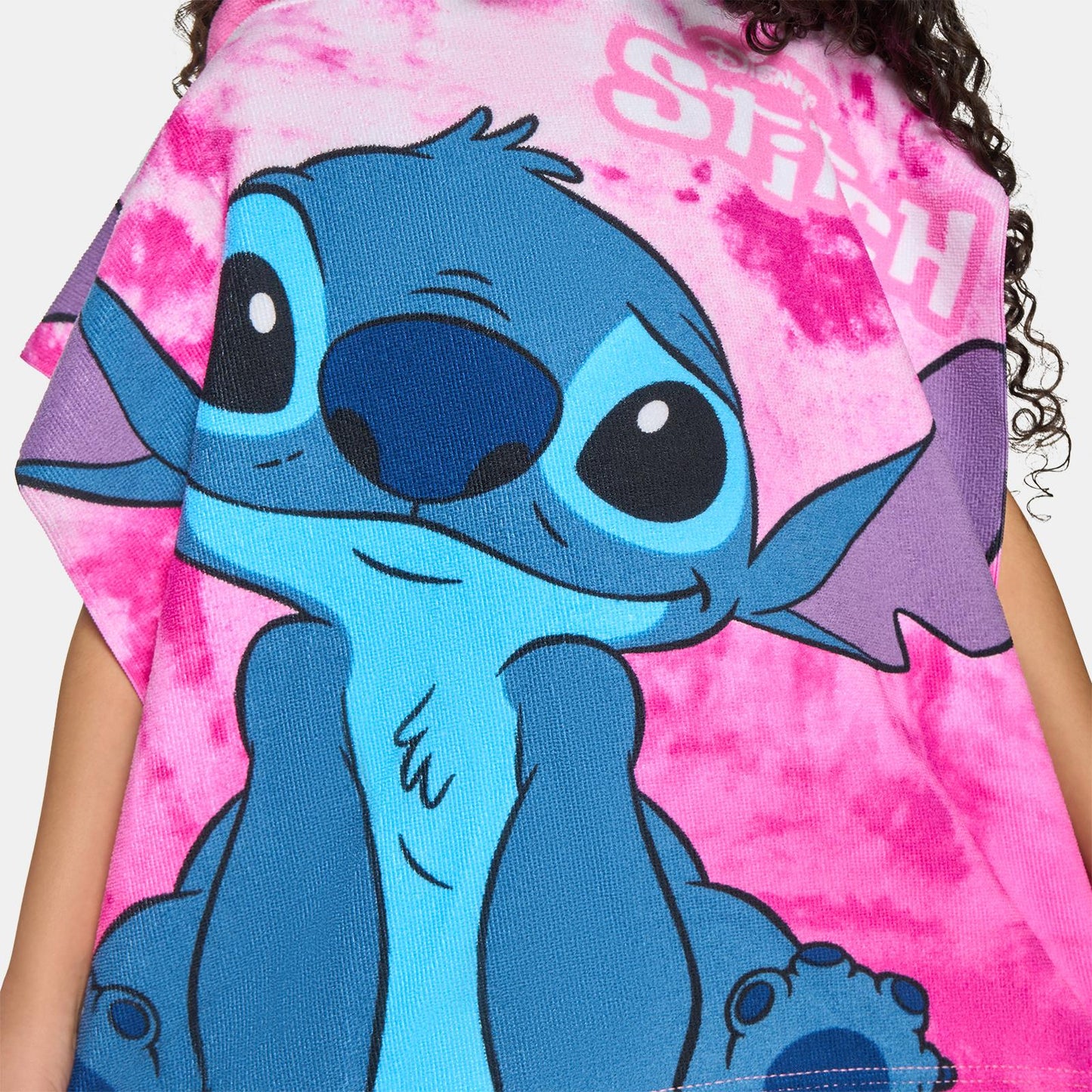 OHS x Stitch Kids Beach Towel Hooded Poncho Absorbent Quick Dry Soft Microfibre
