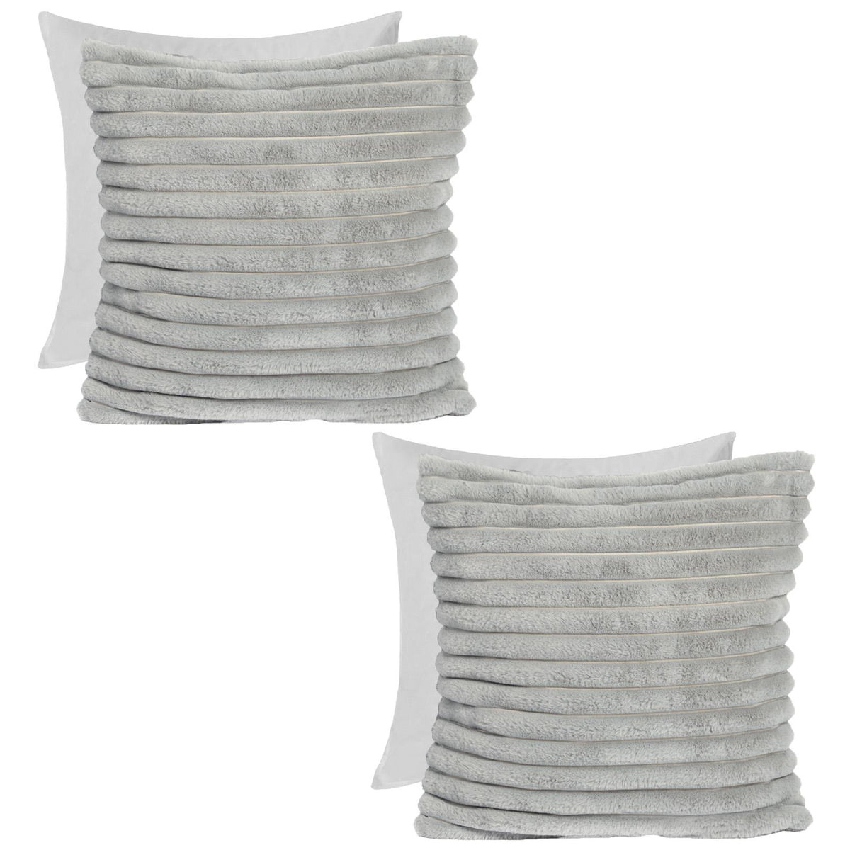OHS Thick Rib Cushion Covers Faux Fur Soft Fleece Square Pillowcases Home Decor
