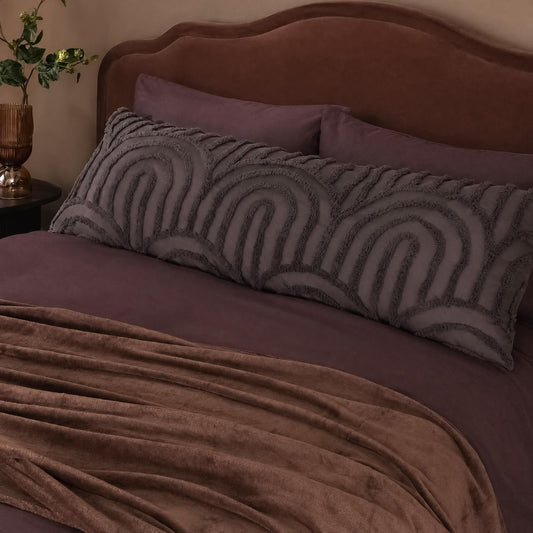 OHS Tufted Arches Bolster Cushion Fleece Soft Maternity Support Filled Pillow