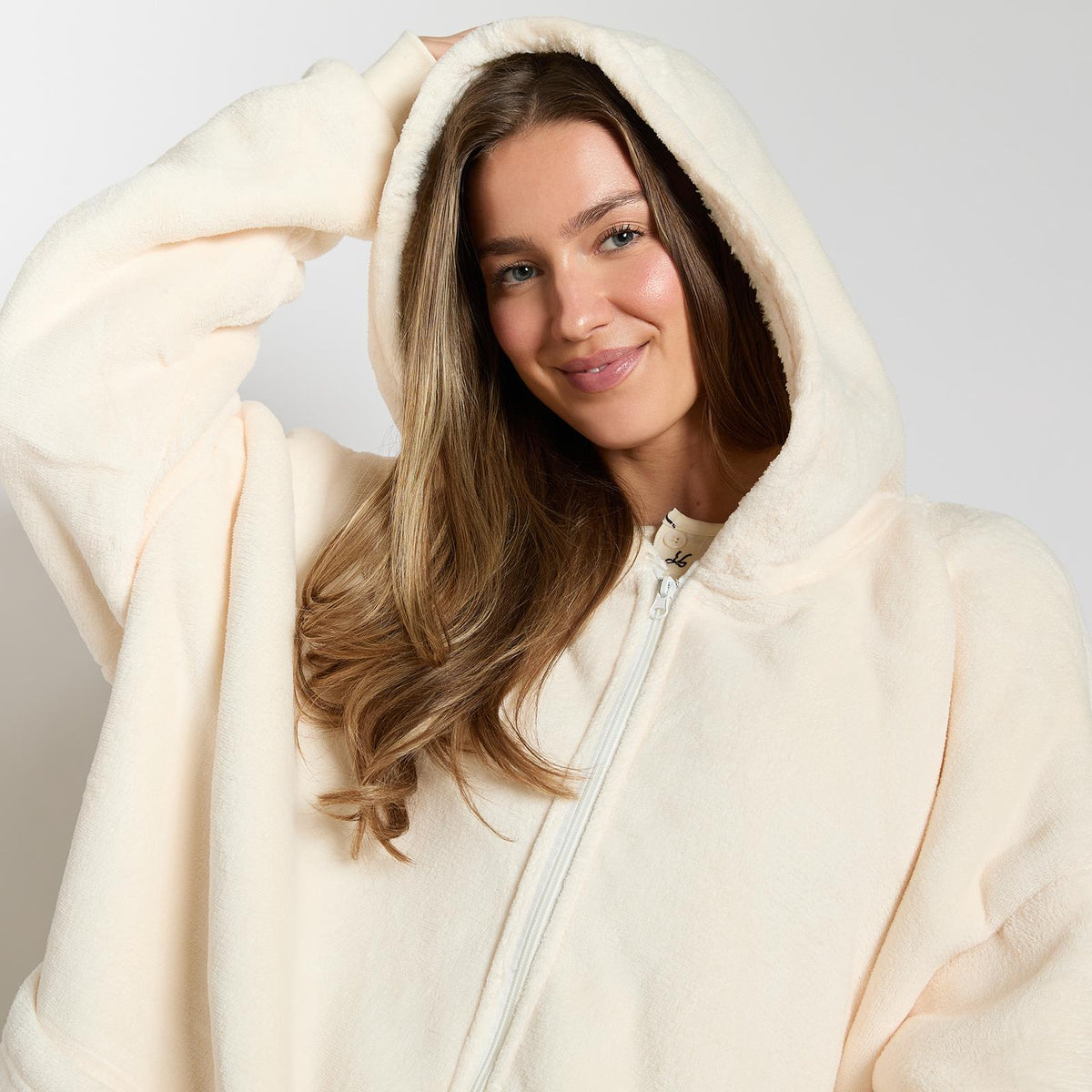 OHS Zip Up Hoodie Blanket Oversized Sherpa Fleece Thermal Sweatshirt Jumper