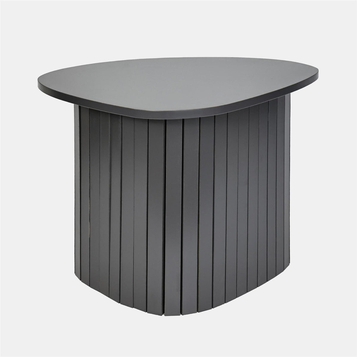 OHS Madison Side Table Ribbed Wood Effect Corner Bedside Coffee Table