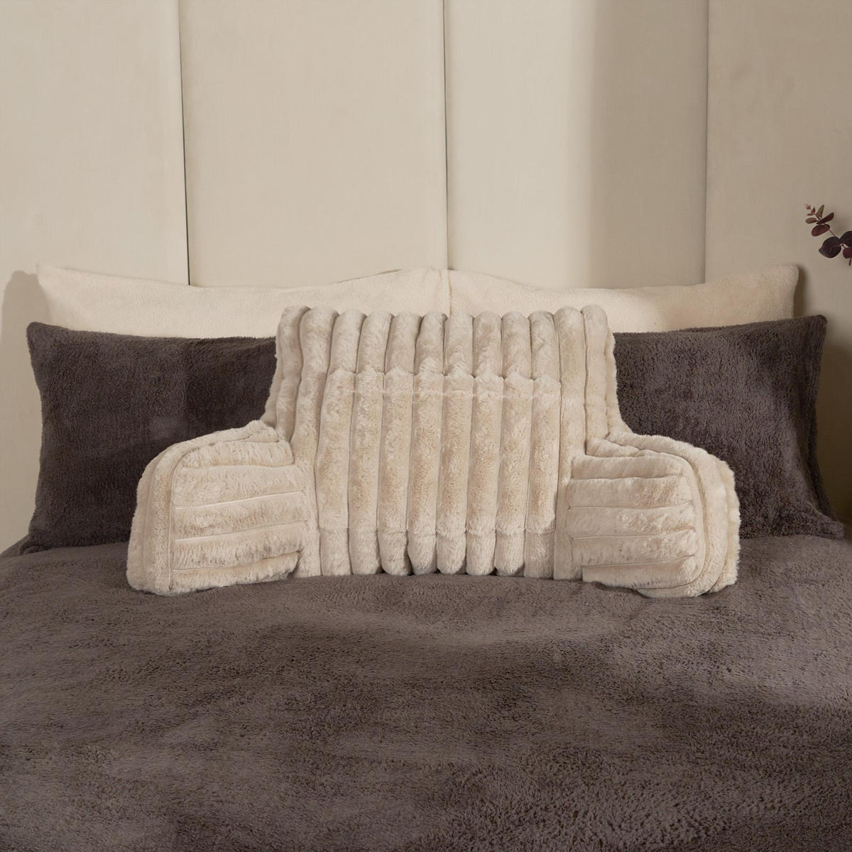 OHS Reading Cuddle Cushion Fleece Heatable Pillow Arms Chair Back Support