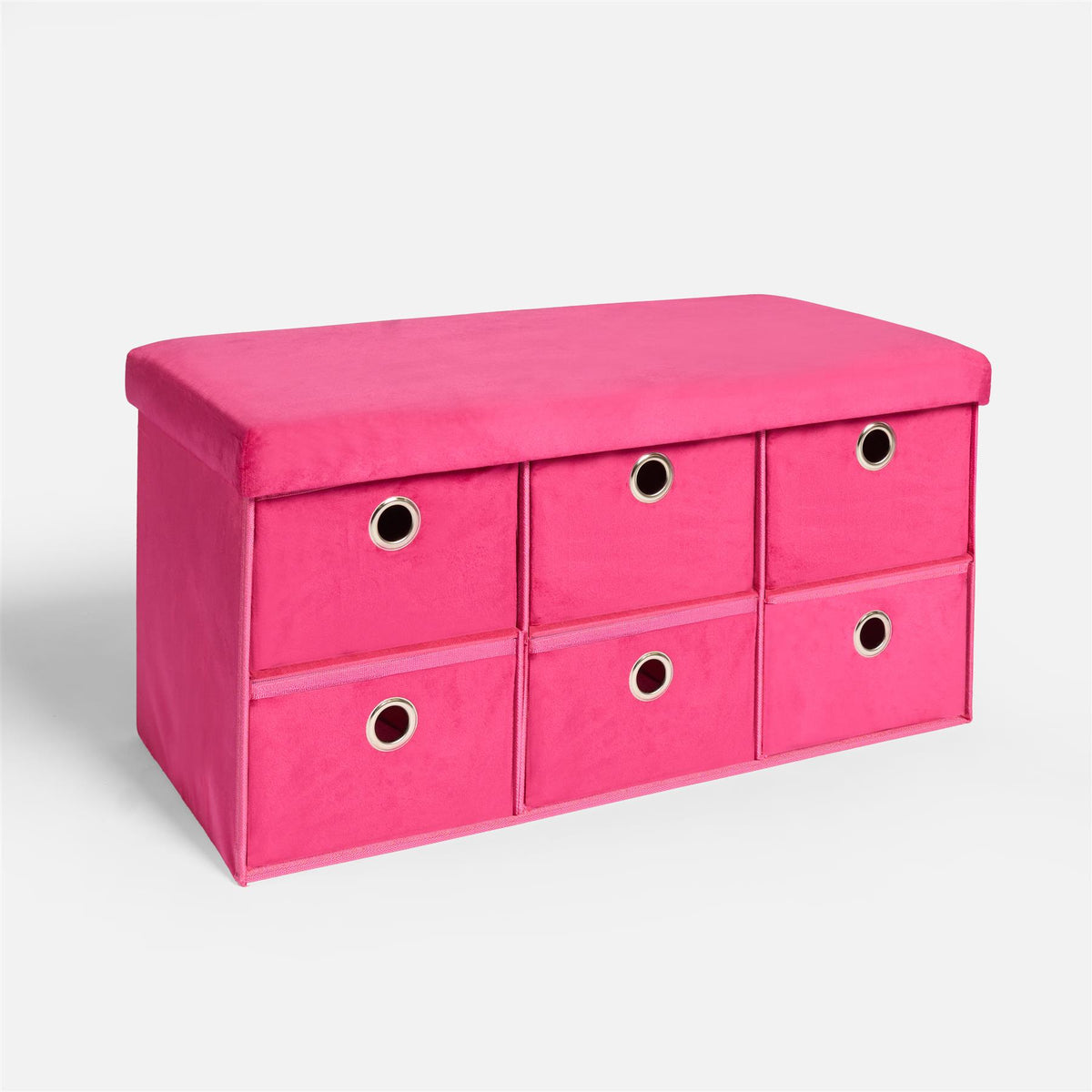 Storage Cube Unit 6 Draw Ottoman Space Saving Velvet Chest Shoe Boucle Organiser