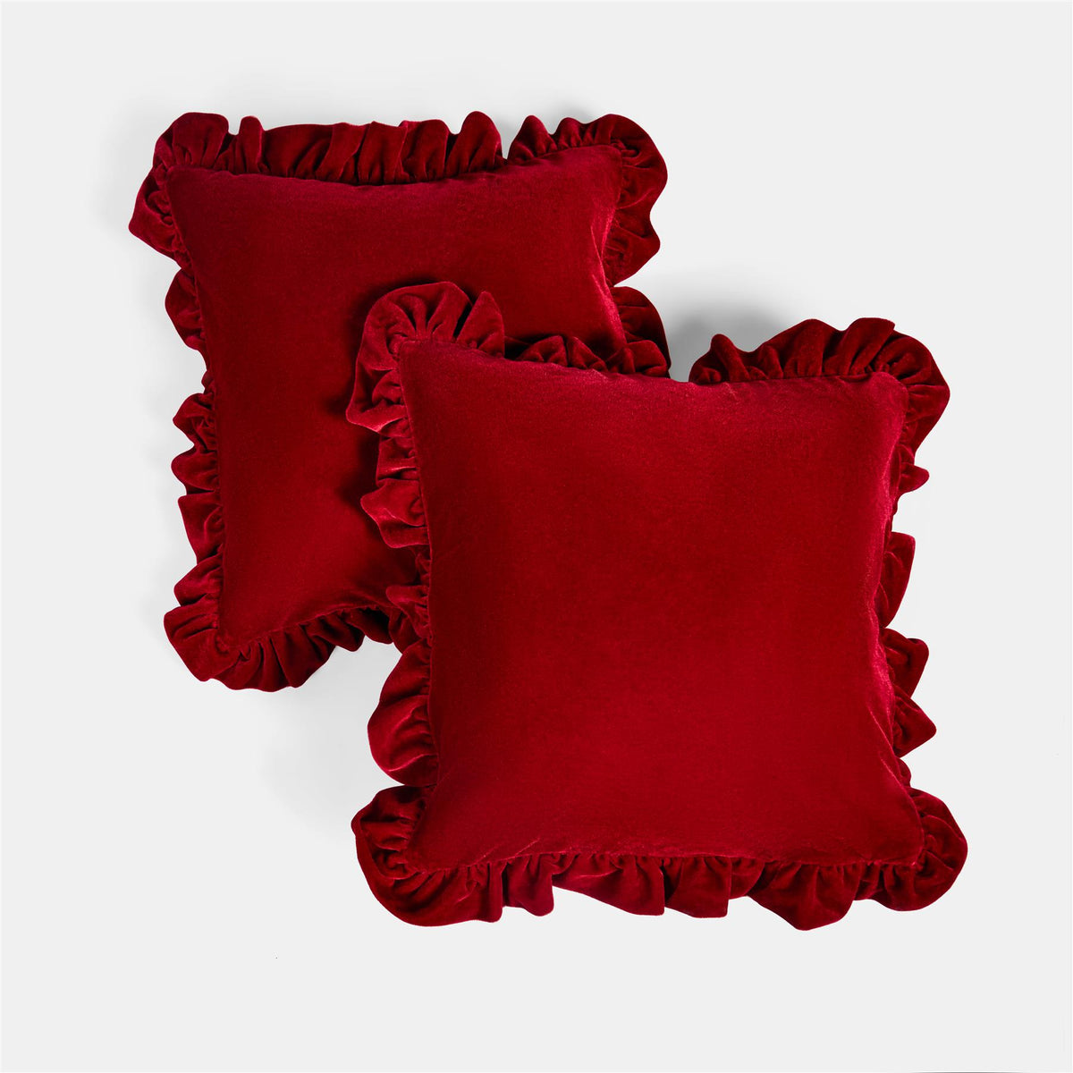 OHS Frill Cushion Covers Velvet Plush Luxury Square Pillowcases Home Decor