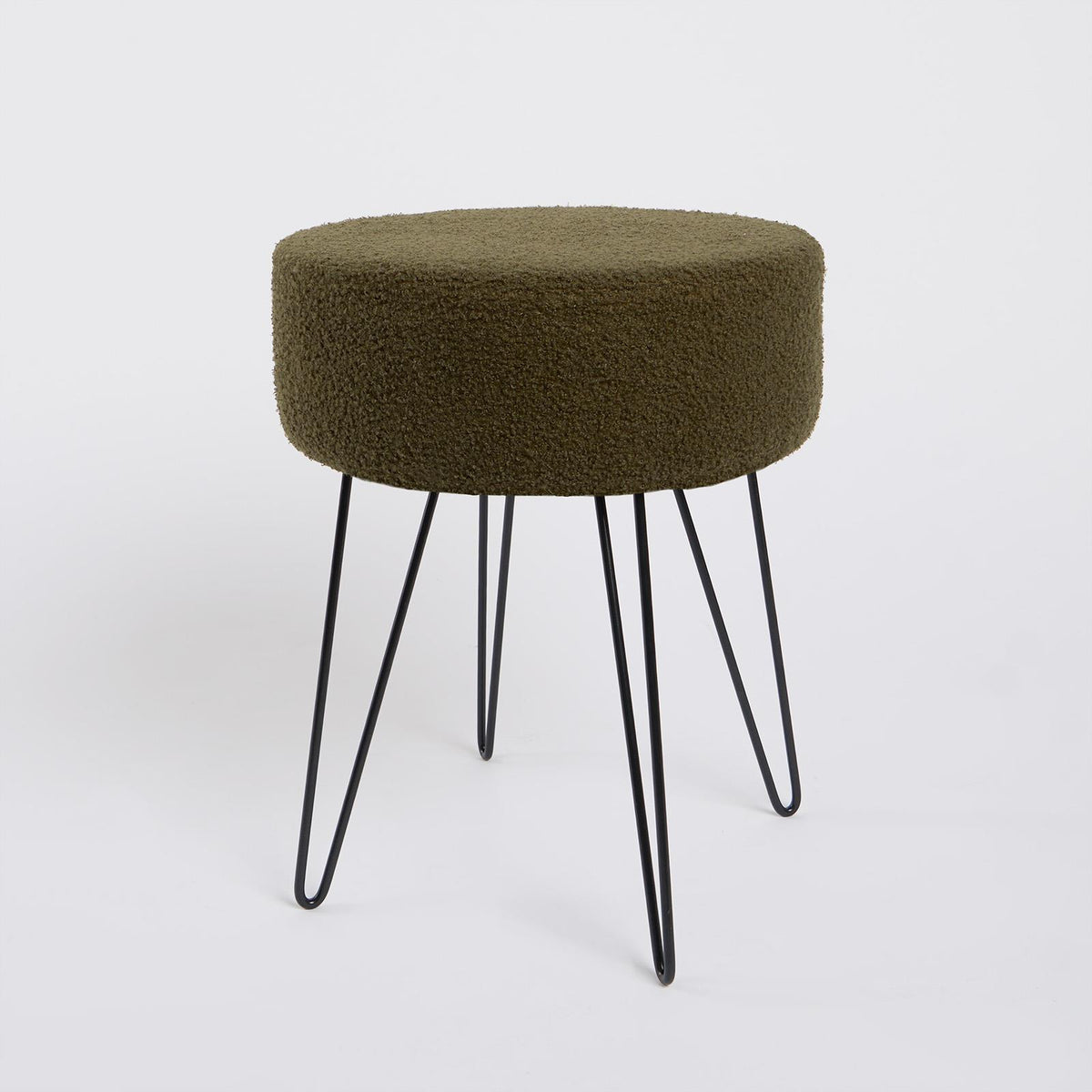Stool Boucle Fleece Chair Dressing Table Vanity Seat Pouffe Home Spa Foot Rest
