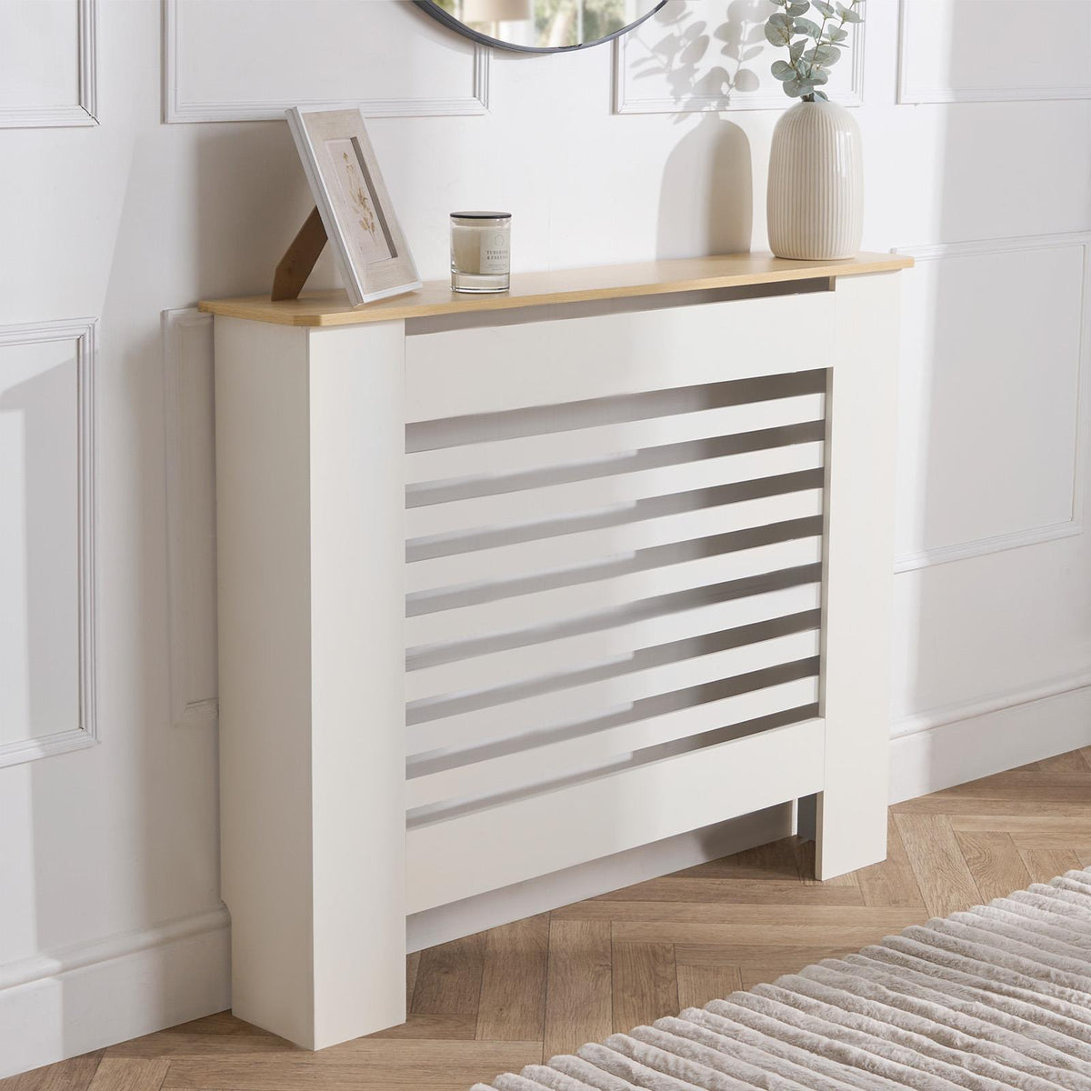 OHS Wood Radiator Cover MDF Side Board S M L Cabinet Shelf Hallway Furniture