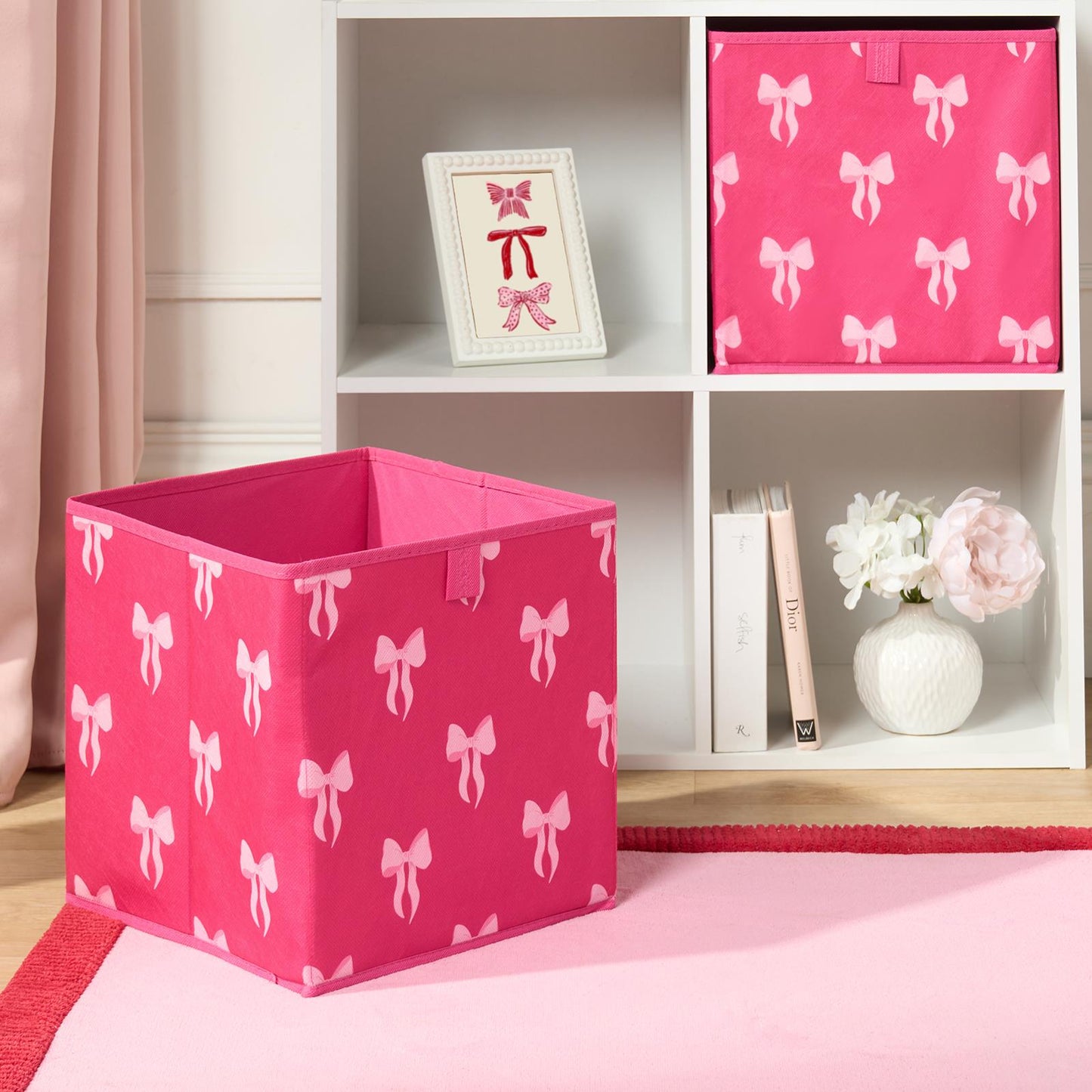 OHS Bows Storage Box Cube Folding Multipack Space Saving Shoe Toy Organiser