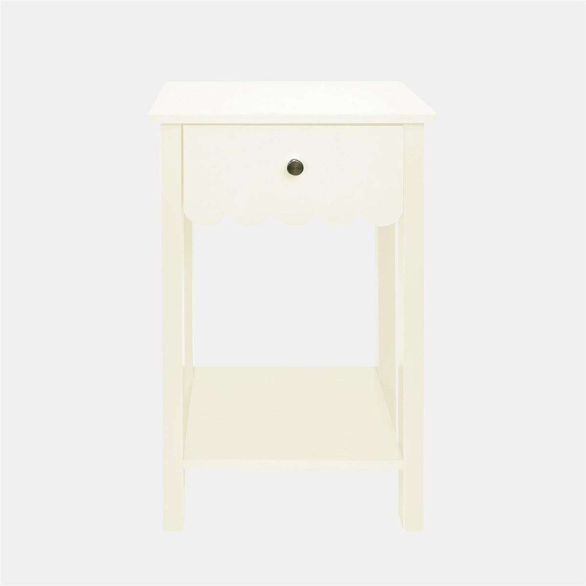 OHS Scallop Bedside Wood Nightstand 1 Drawer Storage Unit End Table Home Decor