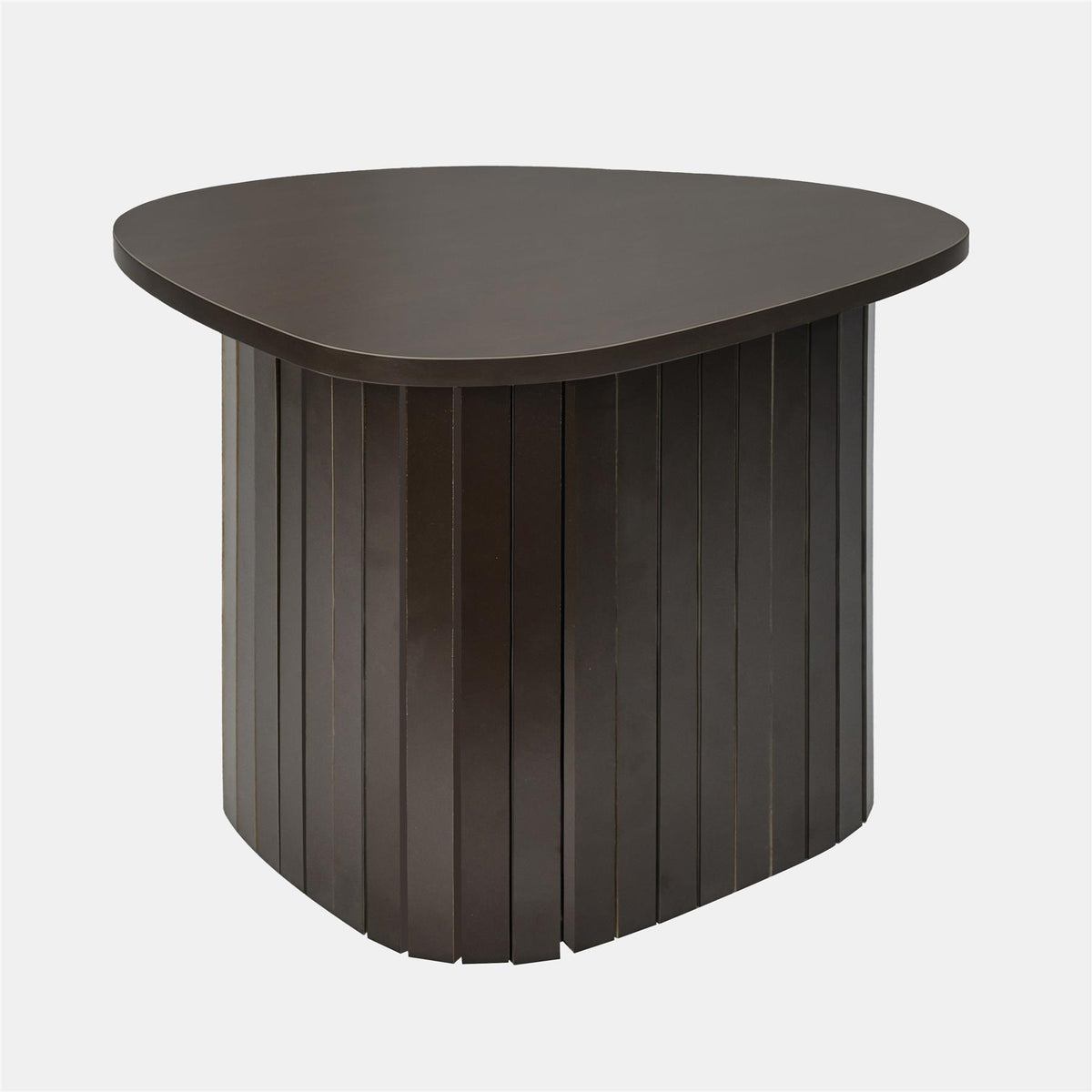 OHS Madison Side Table Ribbed Wood Effect Corner Bedside Coffee Table