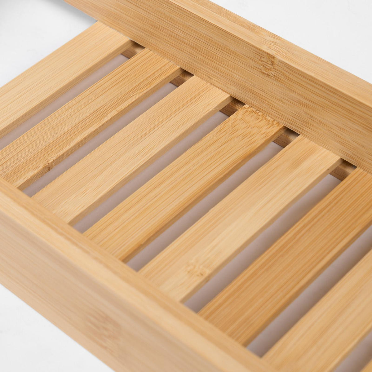 OHS Bamboo Bath Tub Rack Storage Bathroom Caddy Shelf Tray Soap Holder Tidy Unit