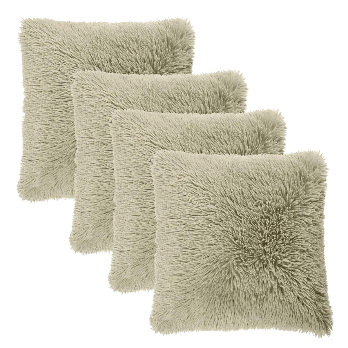 OHS Fluffy Cushion Covers 2 Pack Soft Fleece Square Pillowcases Home Decor
