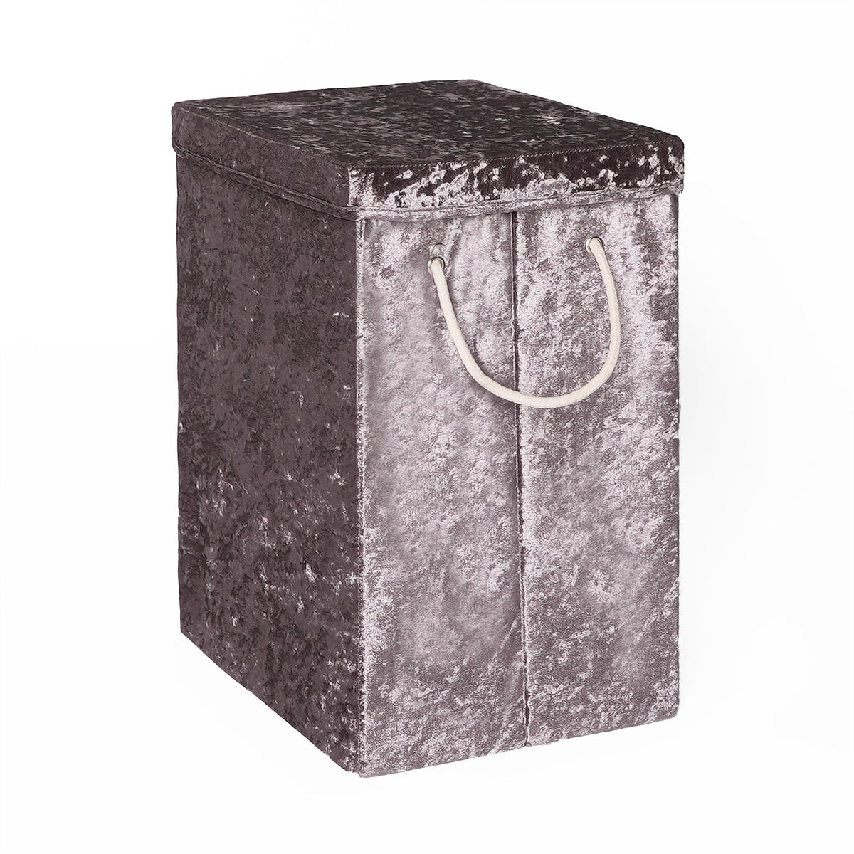 OHS Laundry Bag Crushed Velvet Foldable Compact Clothing Shoe Toy Storage Basket