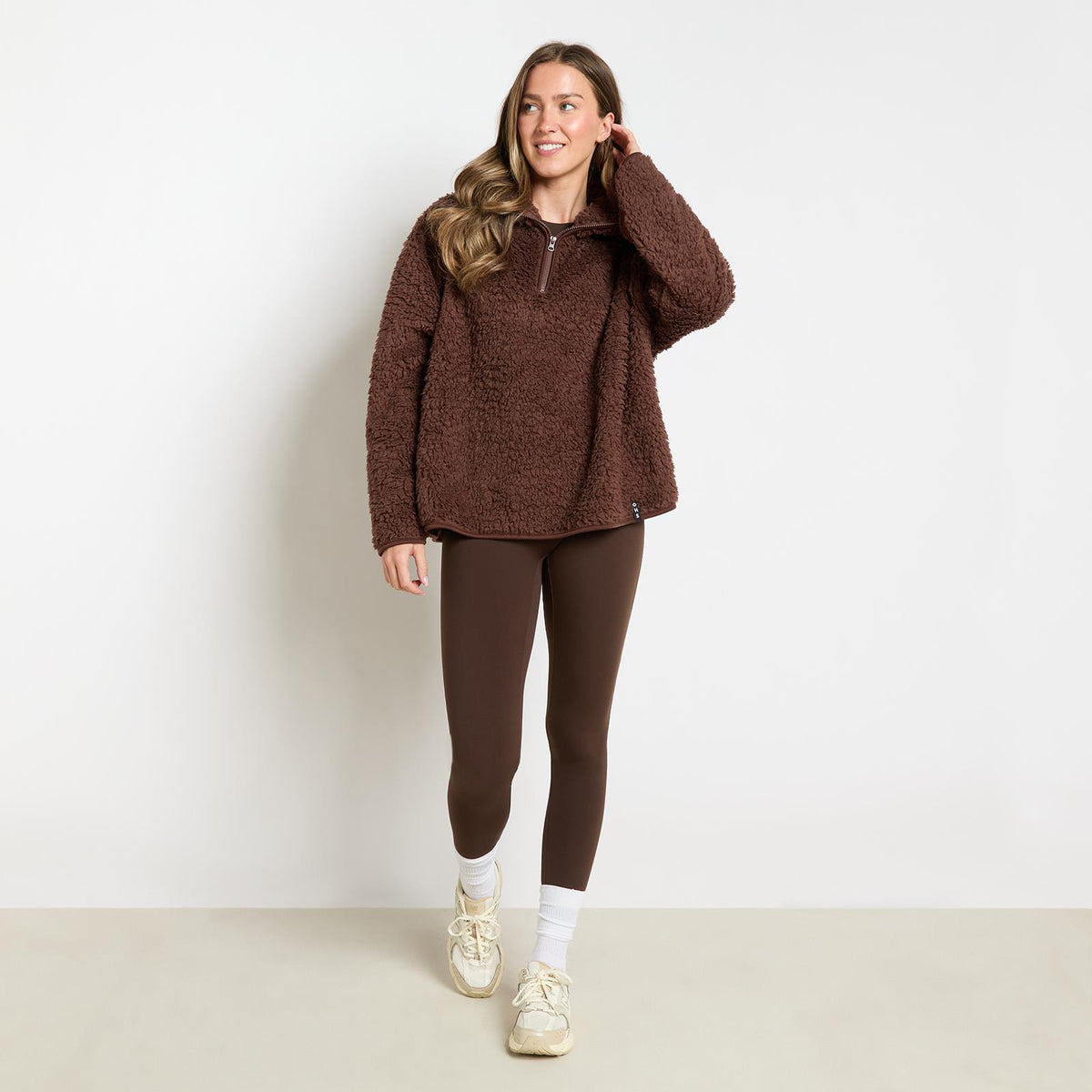OHS Half Zip Hoodie Plain Thermal Teddy Fleece Winter Jumper Pullover Sweatshirt