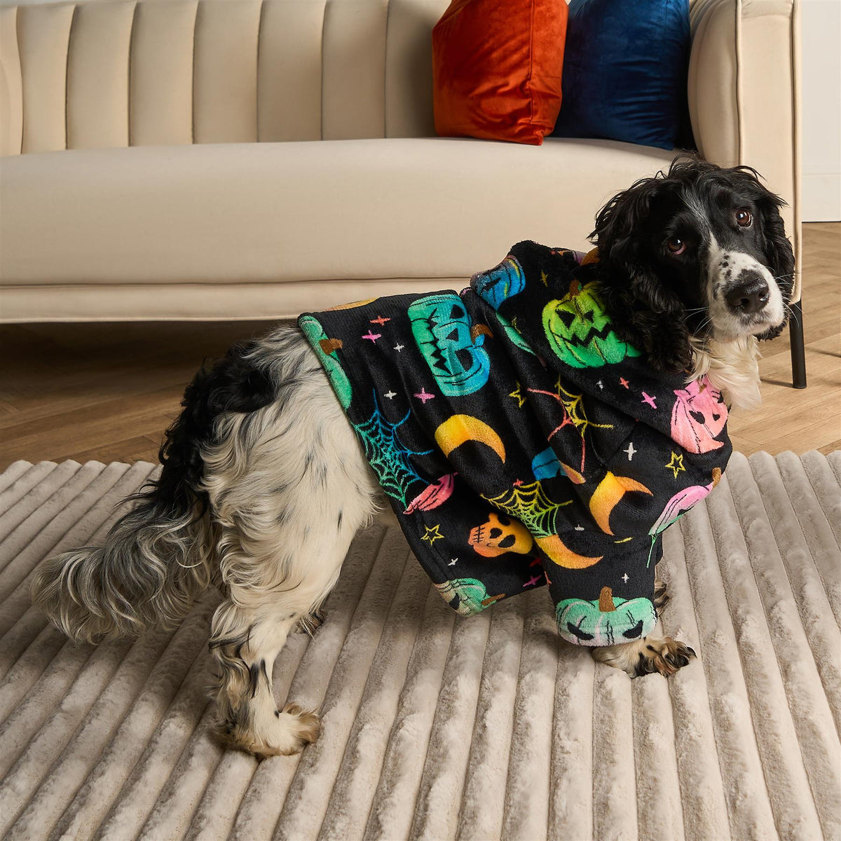 OHS Dog Hoodie Blanket Halloween Winter Warm Sherpa Fleece Soft Jumper Puppy