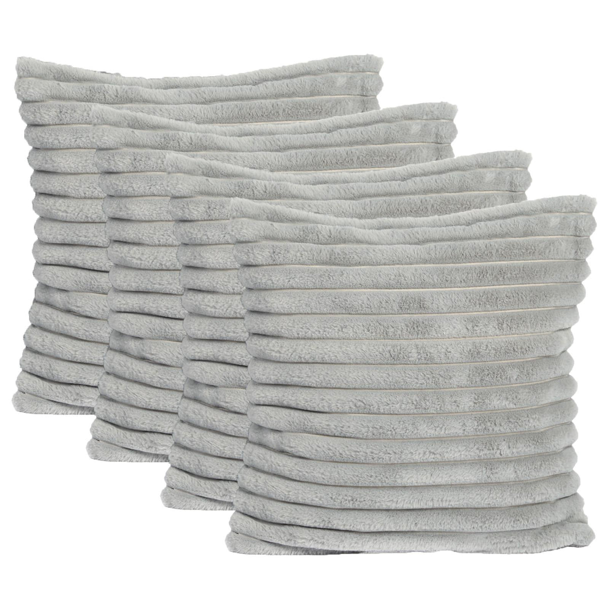 OHS Thick Rib Cushion Covers Faux Fur Soft Fleece Square Pillowcases Home Decor