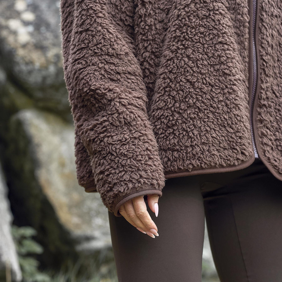 OHS Teddy Fleece Jacket Coat Soft Plush Unisex Warm Outerwear Full Zipper