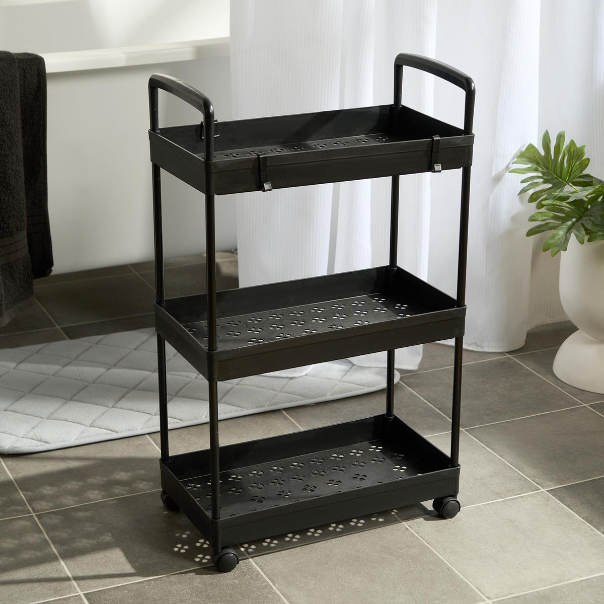 OHS Trolley Cart 3 Tier Roll Bathroom Storage Portable Kitchen Home Organiser