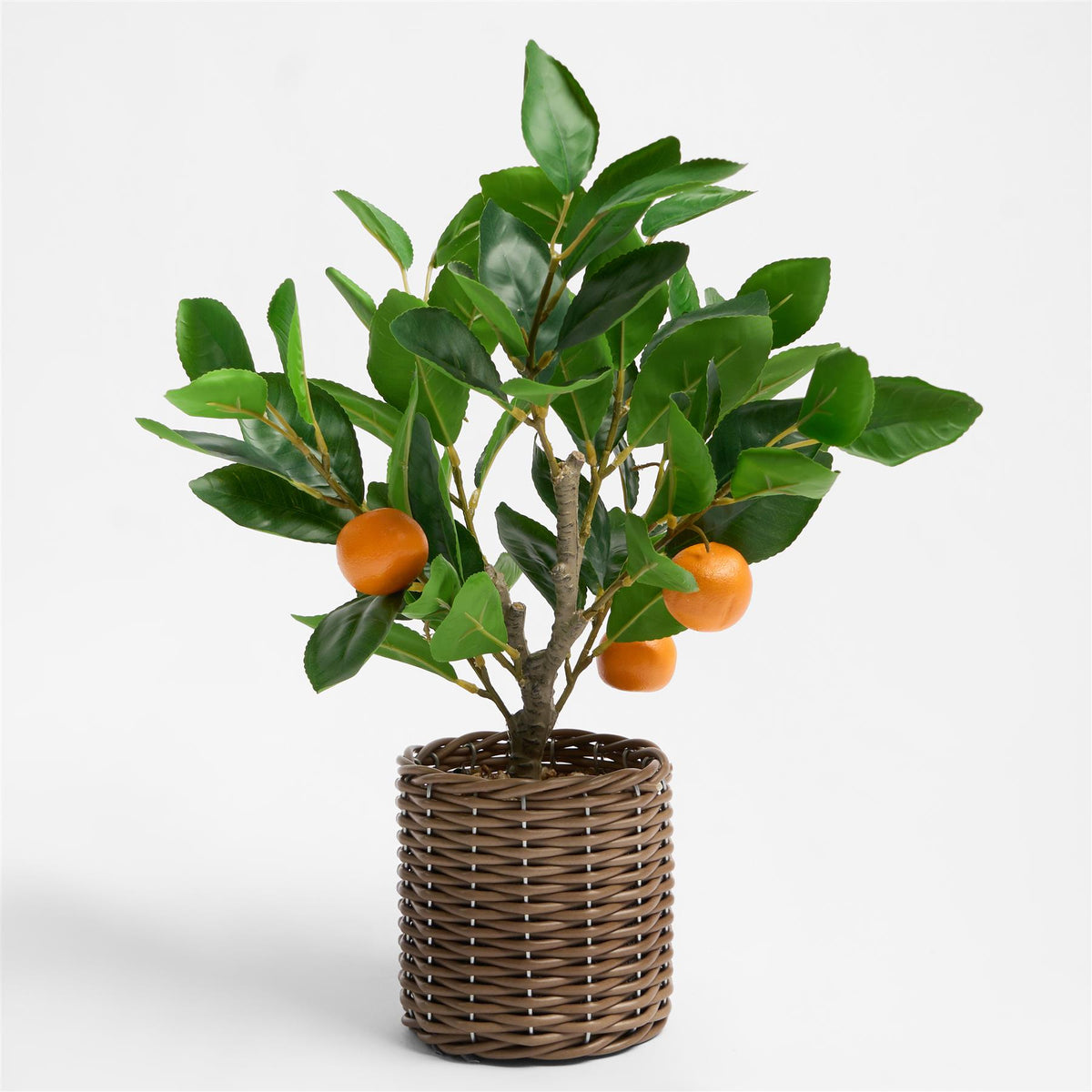 OHS Artificial Tree Plant Foliage in Basket Pot Palm Olive Leaves Tabletop Decor