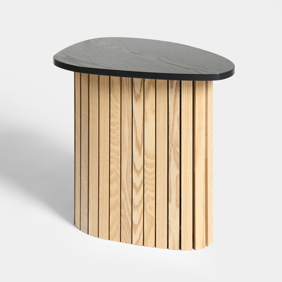 OHS Madison Side Table Ribbed Wood Effect Corner Bedside Coffee Table