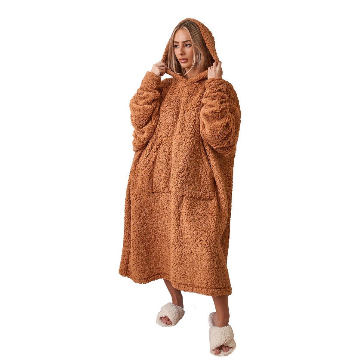 Brentfords Extra Long Blanket Hoodie Oversized Teddy Fleece Sweatshirt Adult NEW