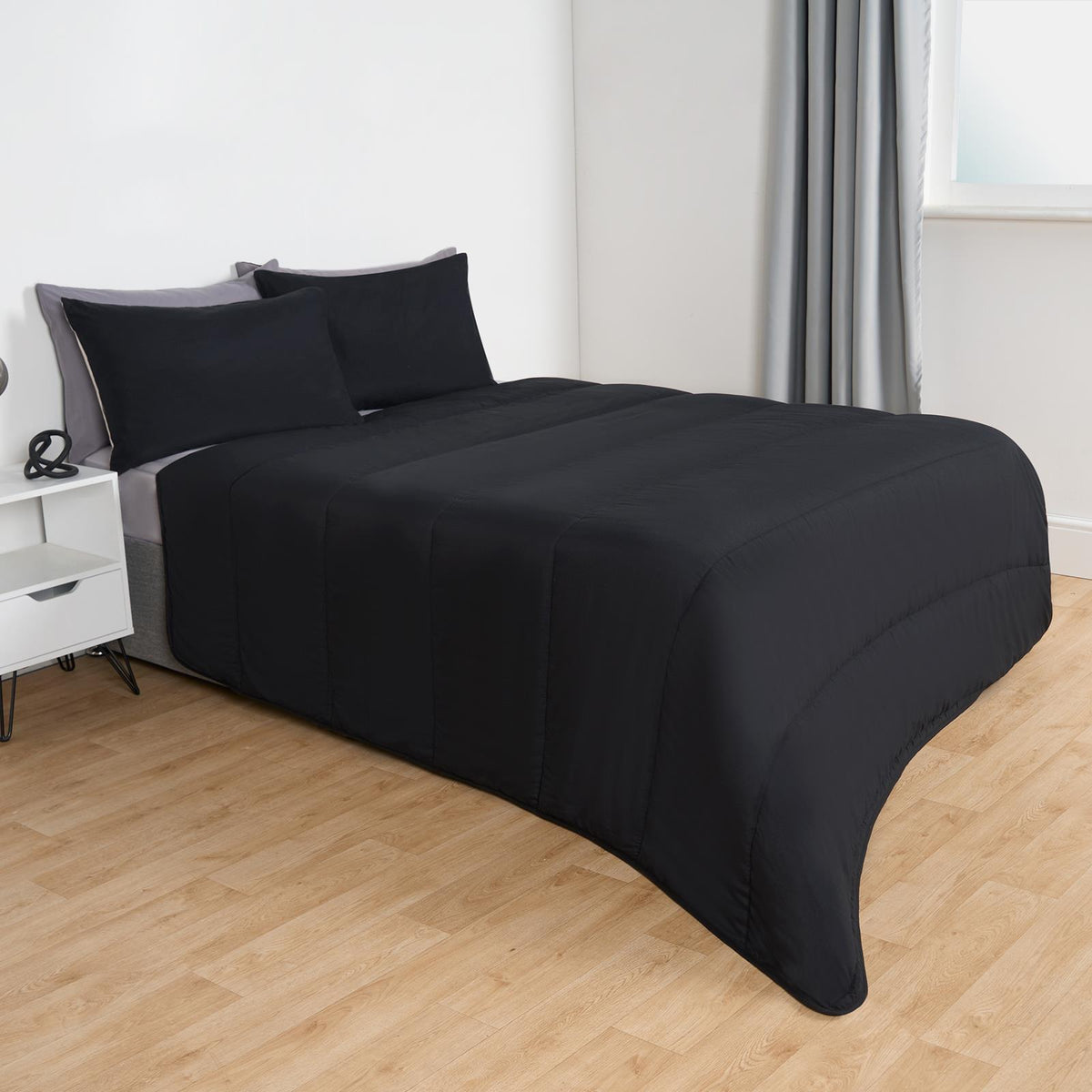 OHS Coverless Duvet & Pillowcase 10.5 Tog Bedding Set Easy Care Reversible