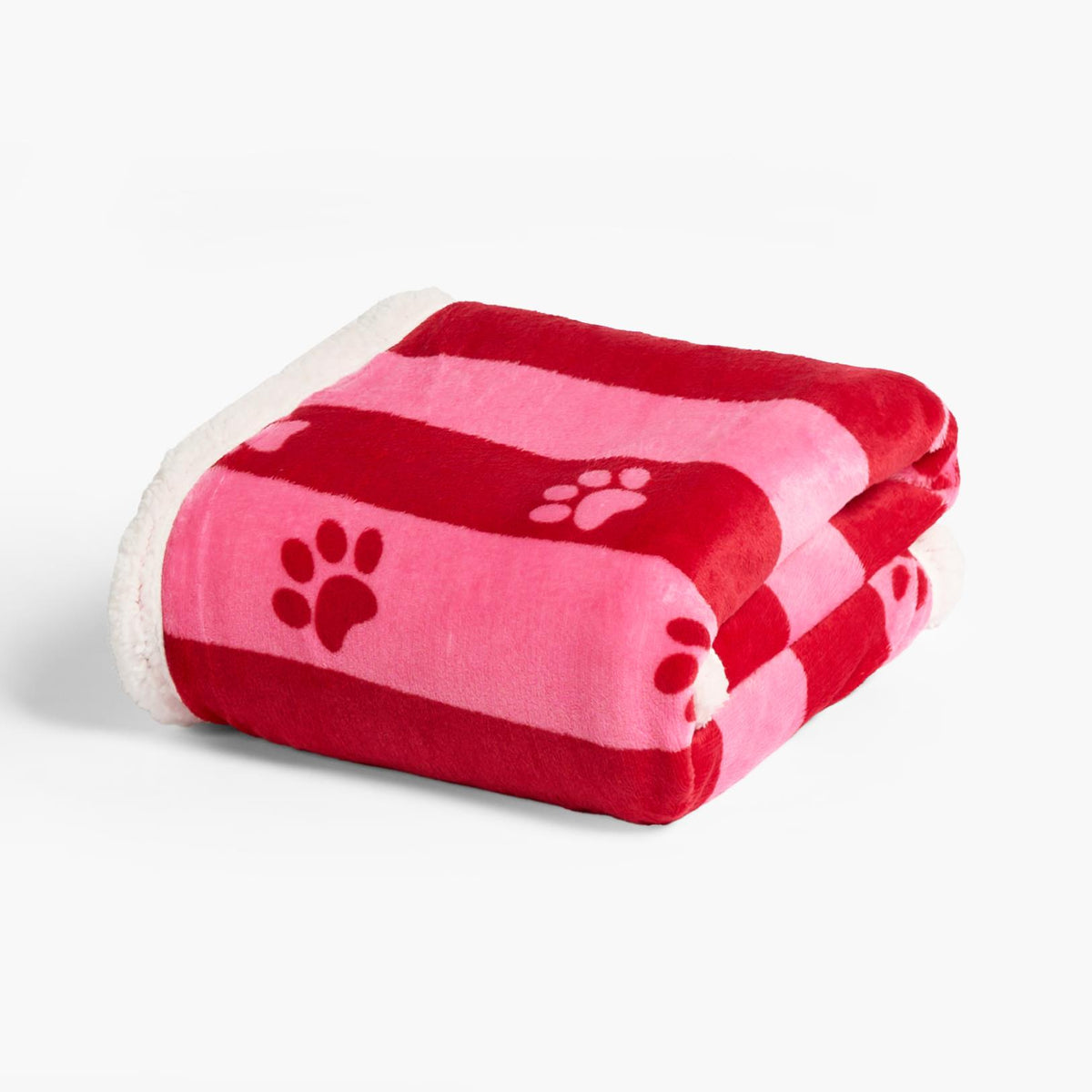 OHS Paw Pet Blanket Reversible Sherpa Fleece Dog Cats Thermal Calming Throw
