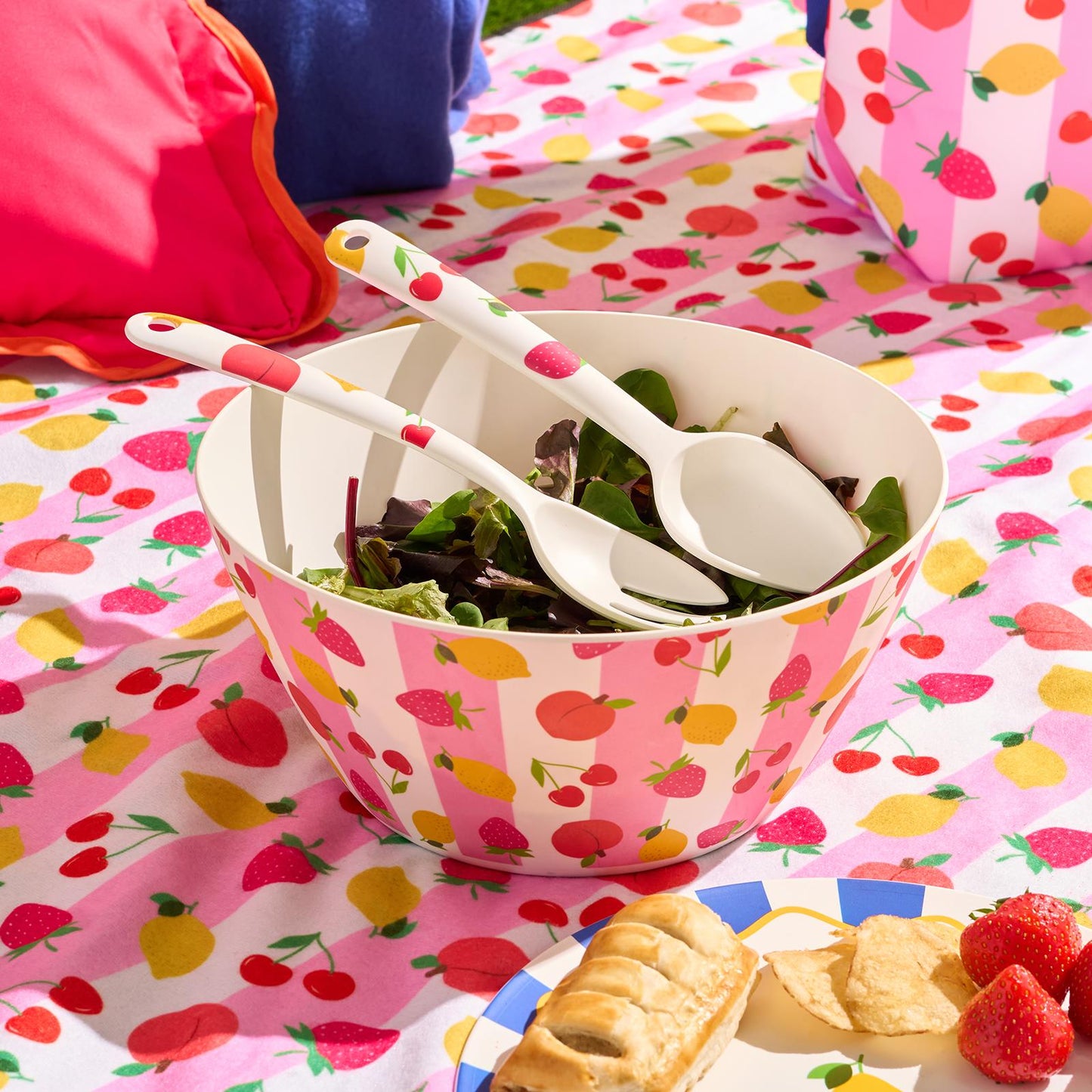 OHS Printed Picnicware Wine Cooler OR Picnic Blanket OR Bag Plates Bowls Glasses