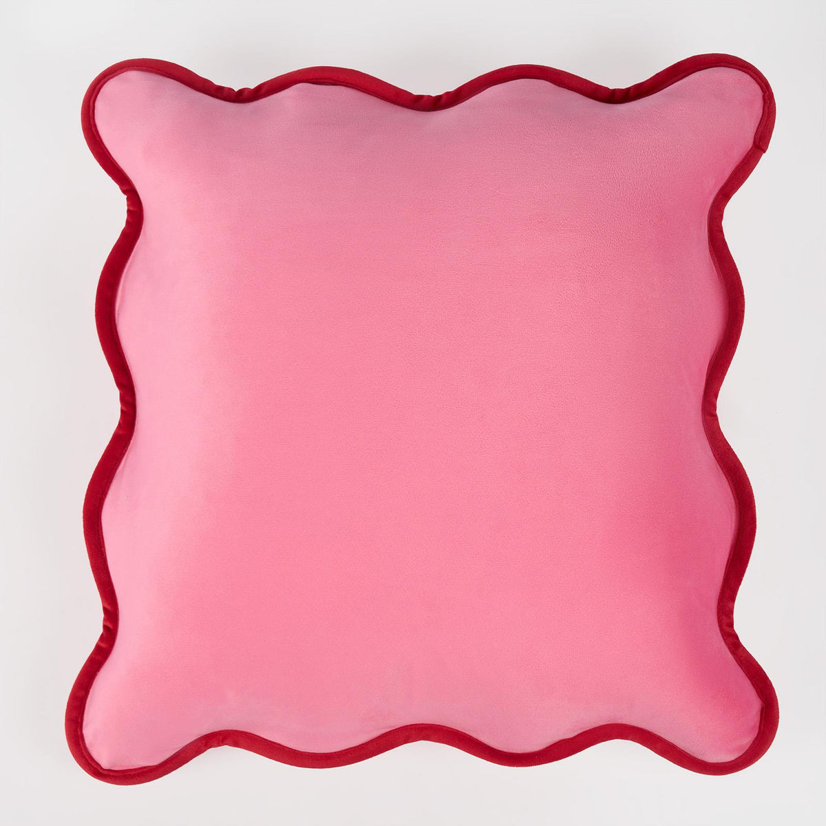 OHS Scallop Edge Cushion Covers Matte Velvet Square Pillowcases Filled Multipack
