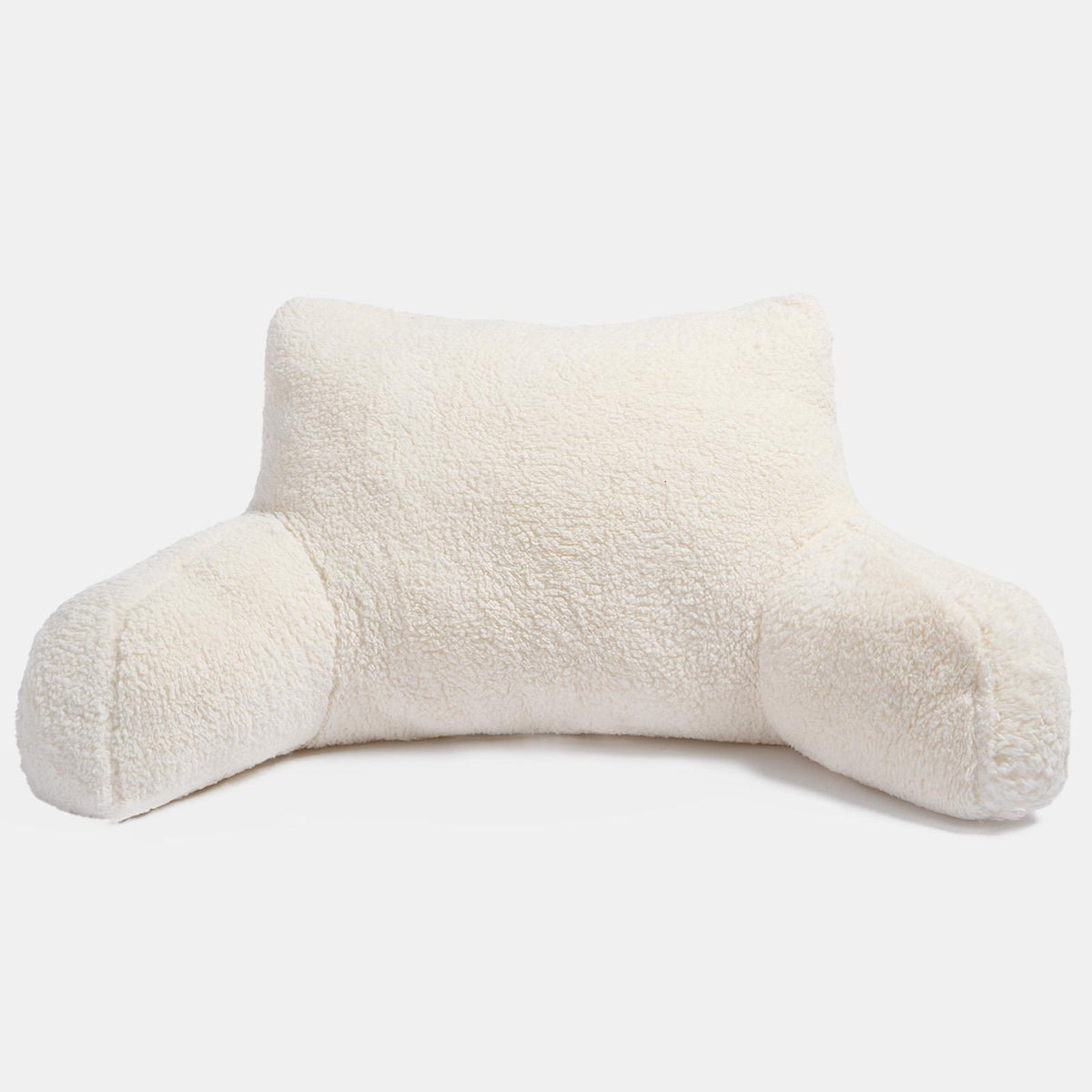 OHS Teddy Fleece Reading Pillow Cuddle Cushion with Arms Lumbar Bed Chair