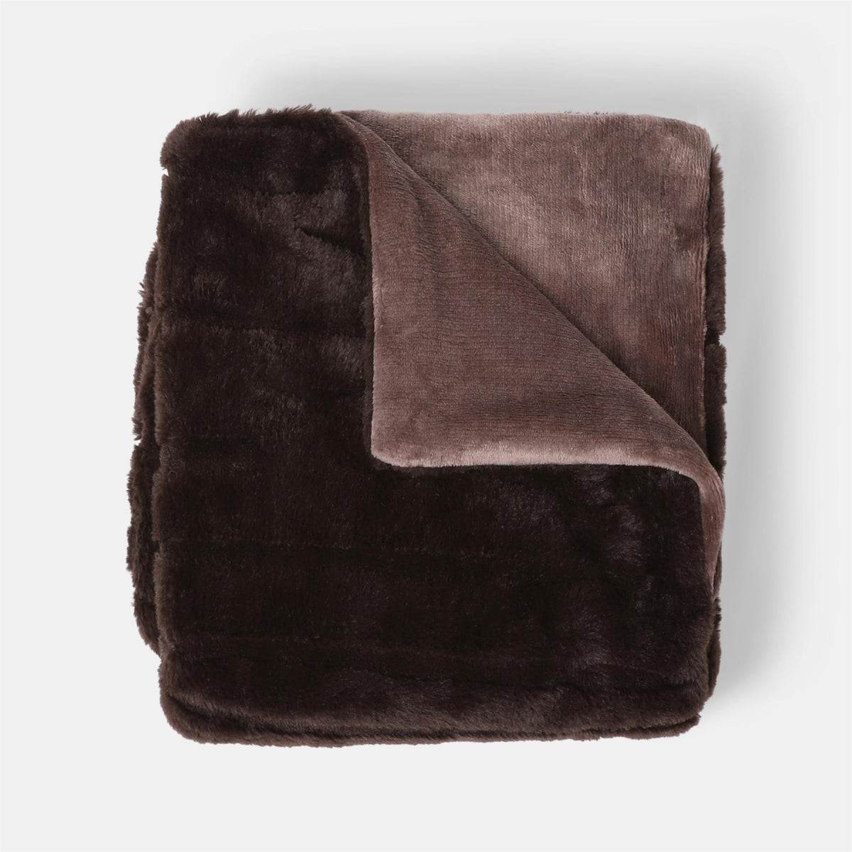 OHS Faux Fur Ribbed Fleece Throw Over Bed Blanket Supersoft, Green - 150 x 200cm