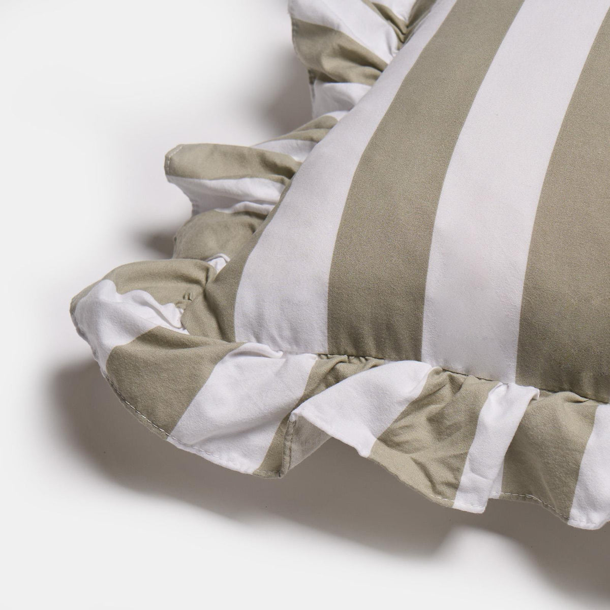 OHS Stripe Frill Cushion Covers Microfibre Square Pillowcases Home Decor