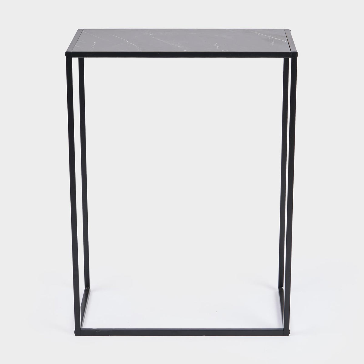 OHS Marble End Table Modern Console Bedroom Side Nightstand Metal Frame