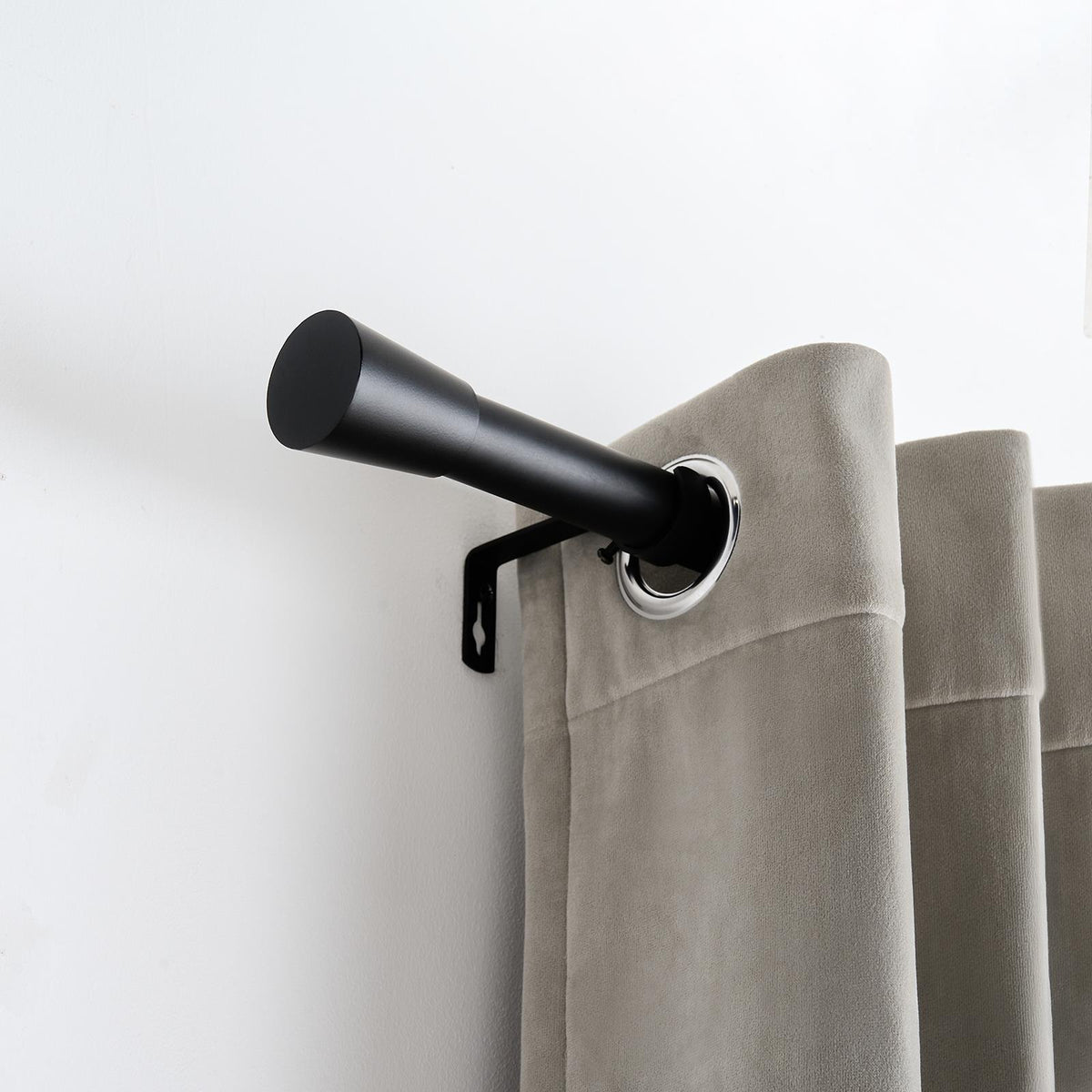 OHS 70-120cm Curtain Pole Extendable Metal 16mm Ball Trumpet Twist Finnials