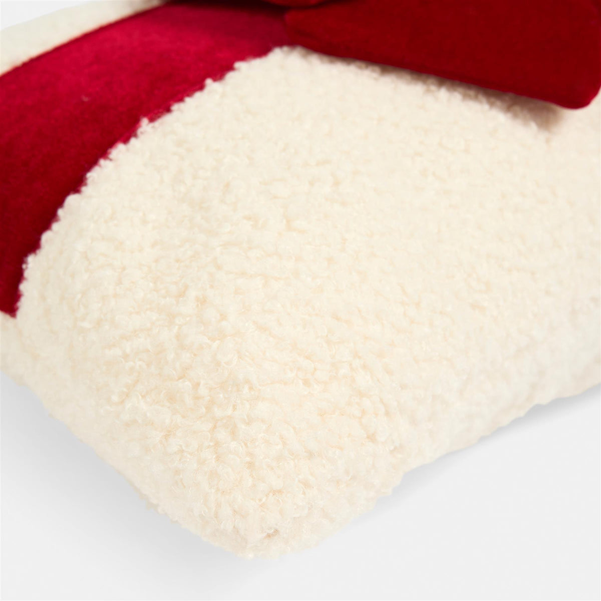 OHS Bow Wrapped Cushion Boucle Gift Decorative Novelty Filled Scatter Pillow