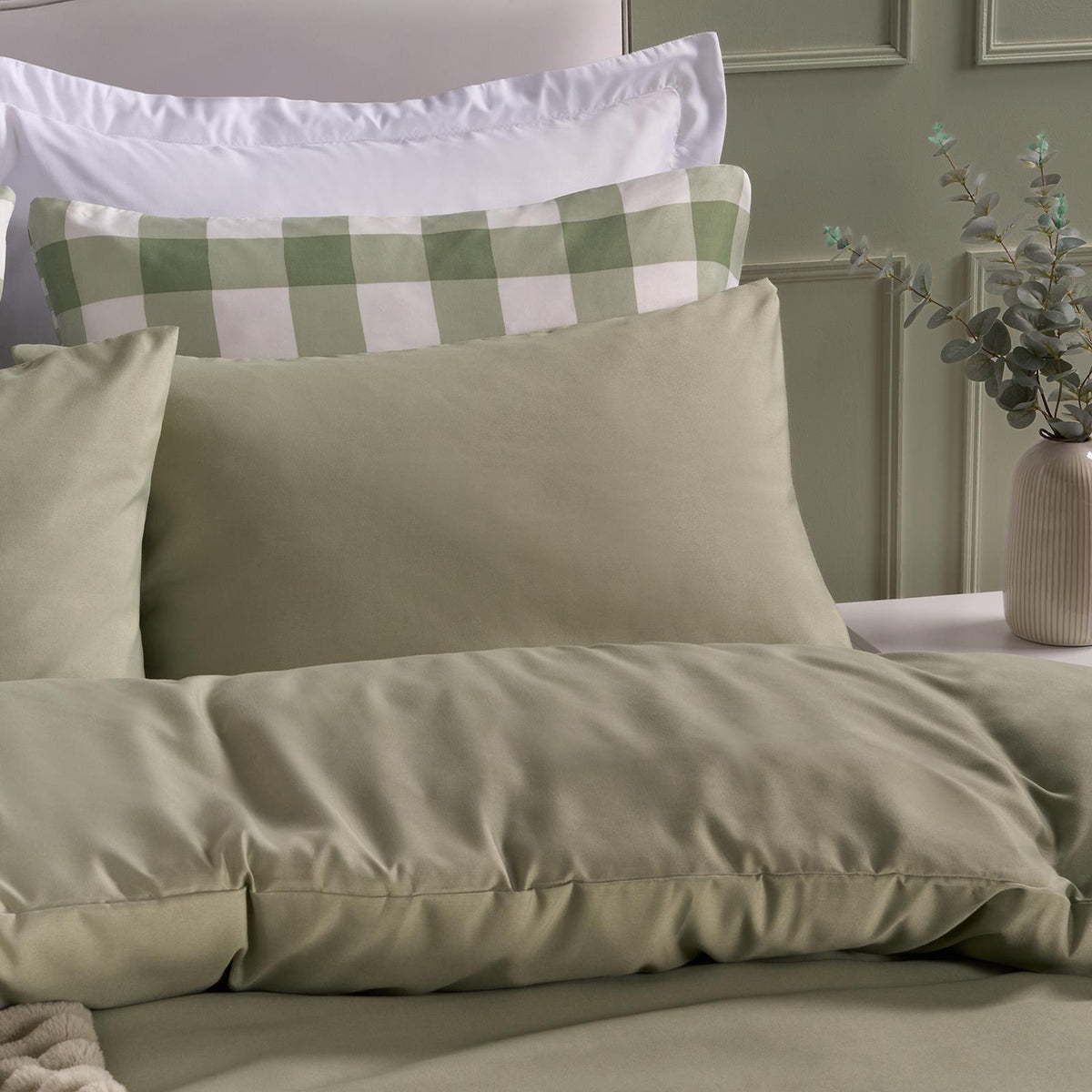 OHS Microfibre Housewife Pillowcases Set 2 Pack Wrinkle Resistant Pillow Covers