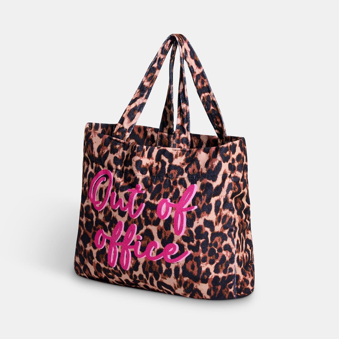 OHS Fun Print Beach Bag with Pouch Towelling Shoulder Tote Bag Holiday Travel