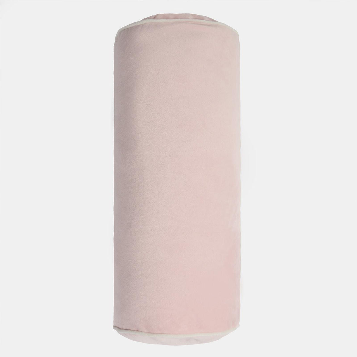 OHS Piped Edge Bolster Cushion Matte Velvet Bedroom Sofa Plump Filled Pillow
