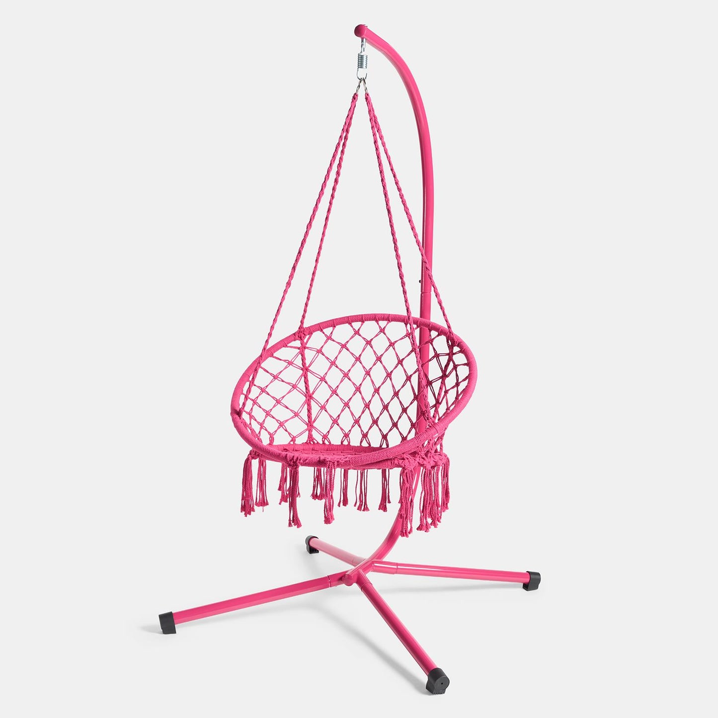 OHS Macrame Hanging Chair Garden Swing Hammock Rope Soft Tassels Outdoor