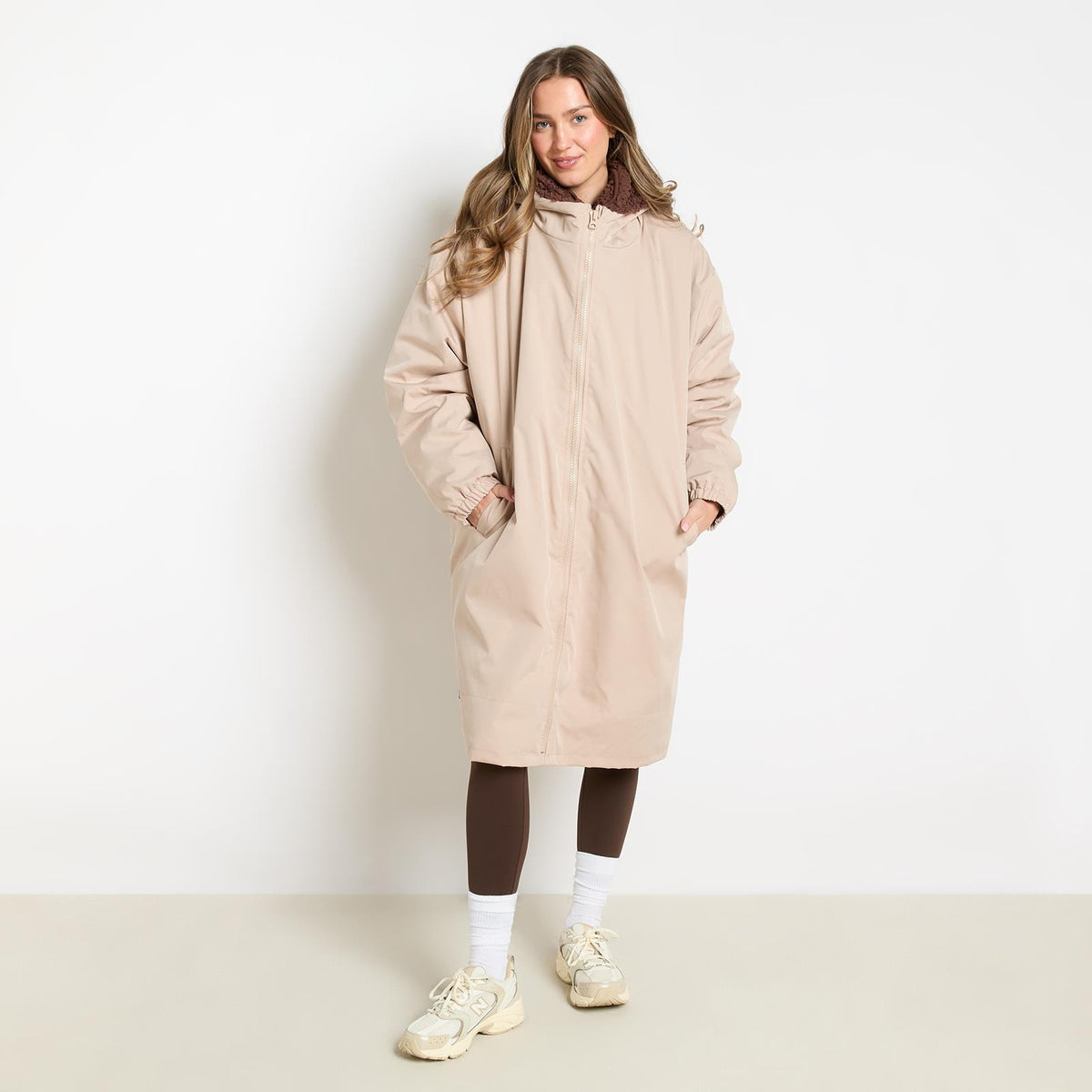 OHS Drying Changing Robe Sherpa Lined Water Resistant Oversize Coat Adults Kids