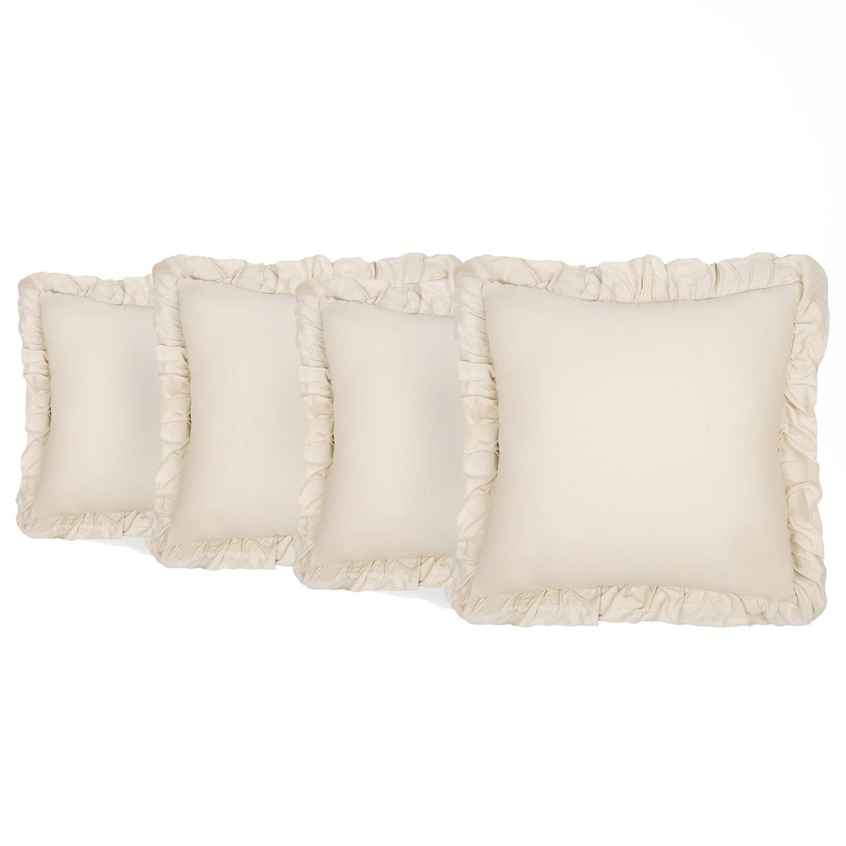 OHS Frill Cushion Covers Faux Linen Soft Square Pillowcases Home Decor Multipack