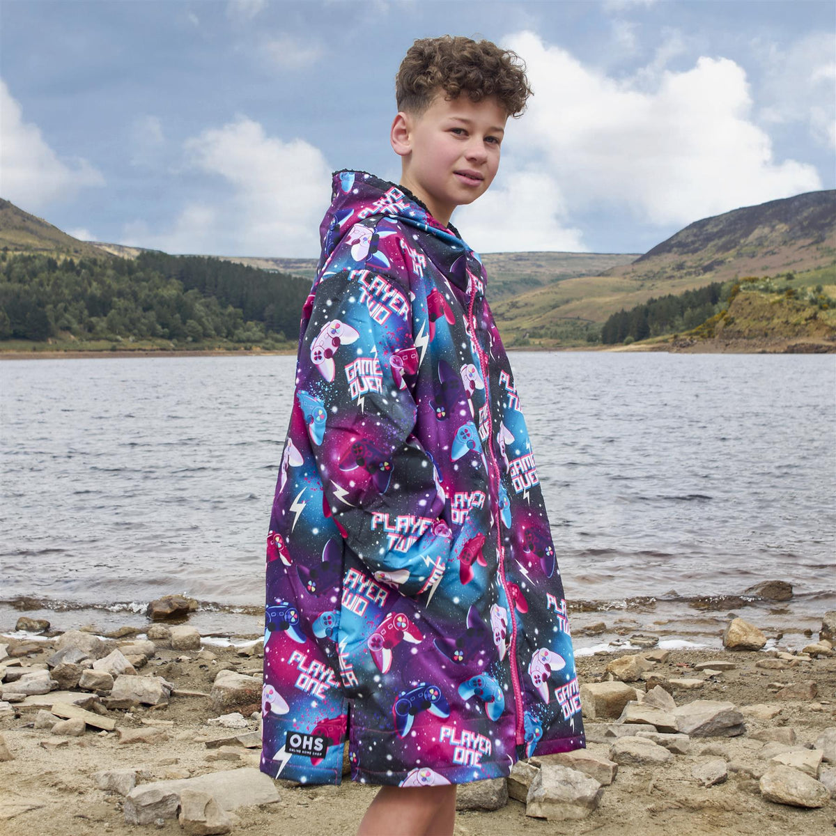 OHS Drying Changing Robe Sherpa Lined Water Resistant Oversize Coat Adults Kids
