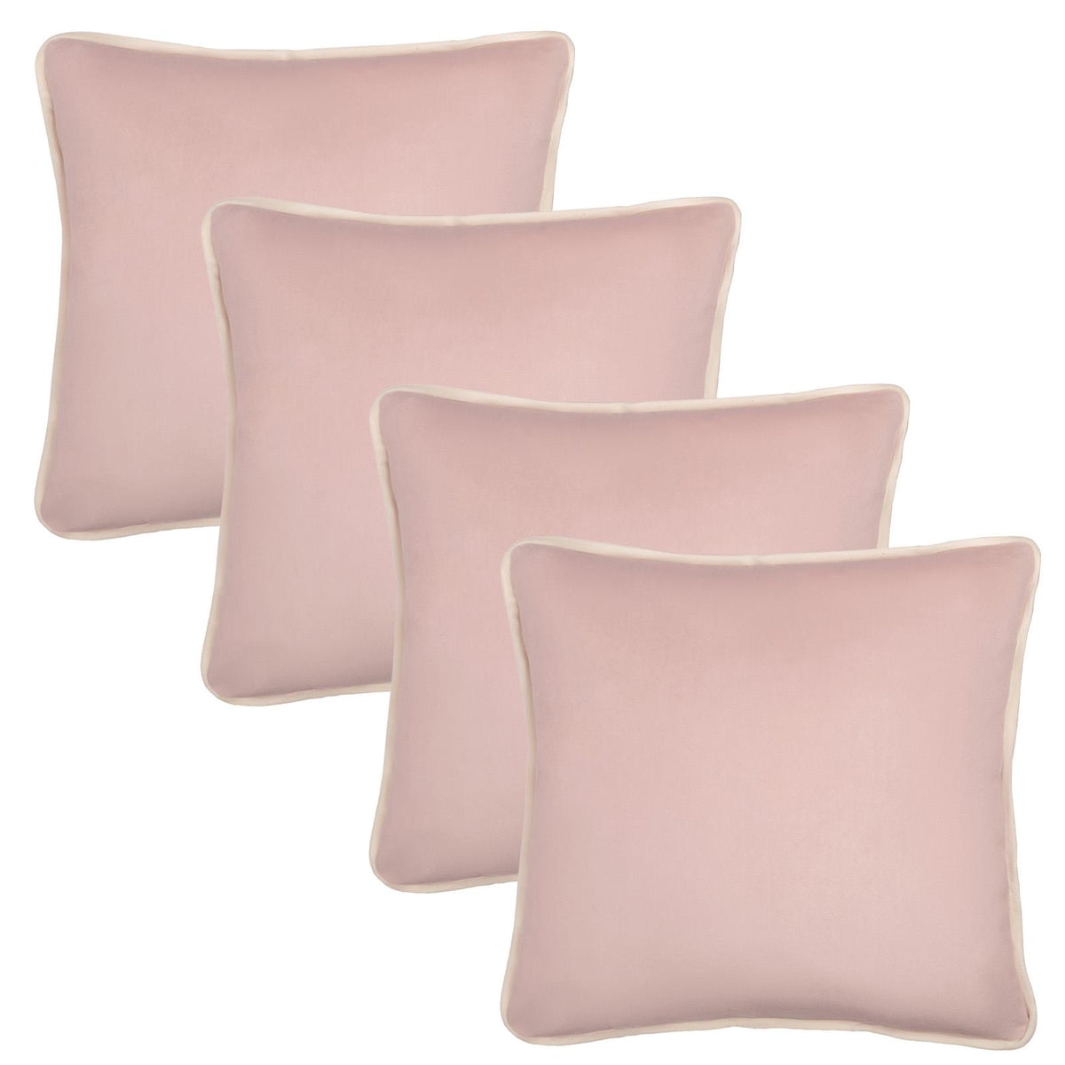 OHS Piped Edge Cushion Covers Matte Velvet Soft Luxury 2/4 Square Pillowcases