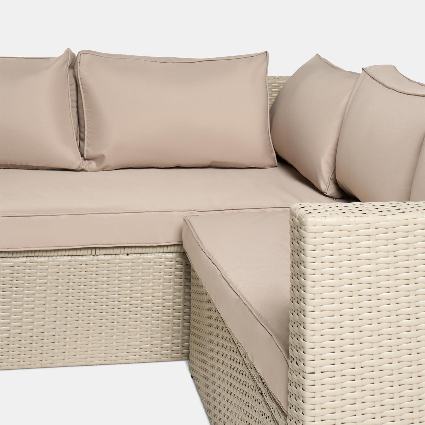 OHS Tuscany Garden Sofa Set 5 Seater Rattan Couch Table Patio L Shape Settee