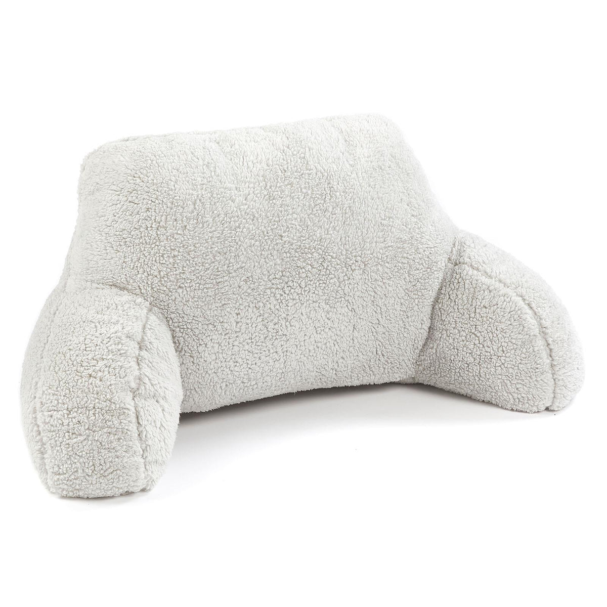 OHS Teddy Fleece Reading Pillow Cuddle Cushion with Arms Lumbar Bed Chair
